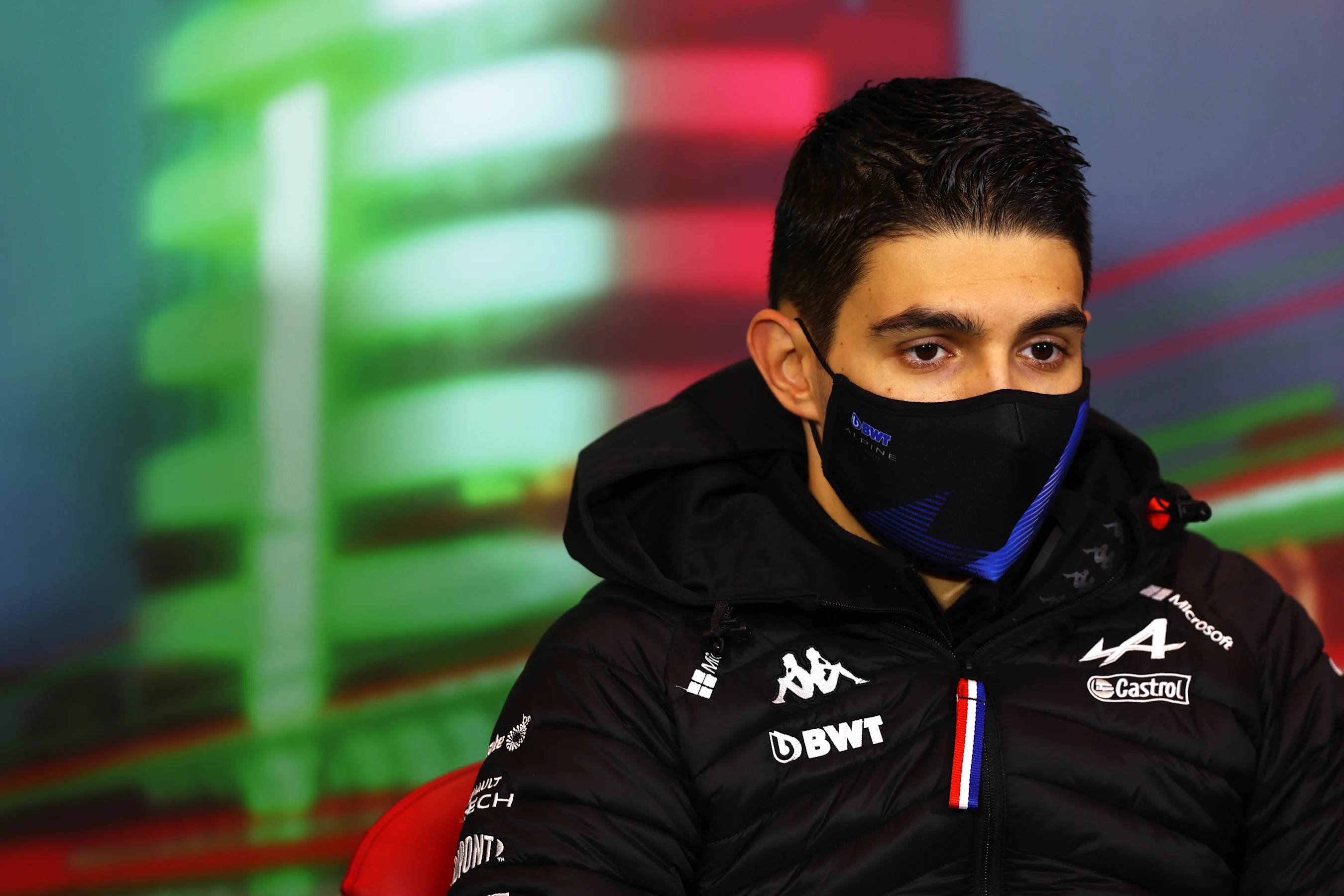IMOLA, ITALY - APRIL 22: Esteban Ocon of France and Alpine F1 looks on in the Drivers Press
