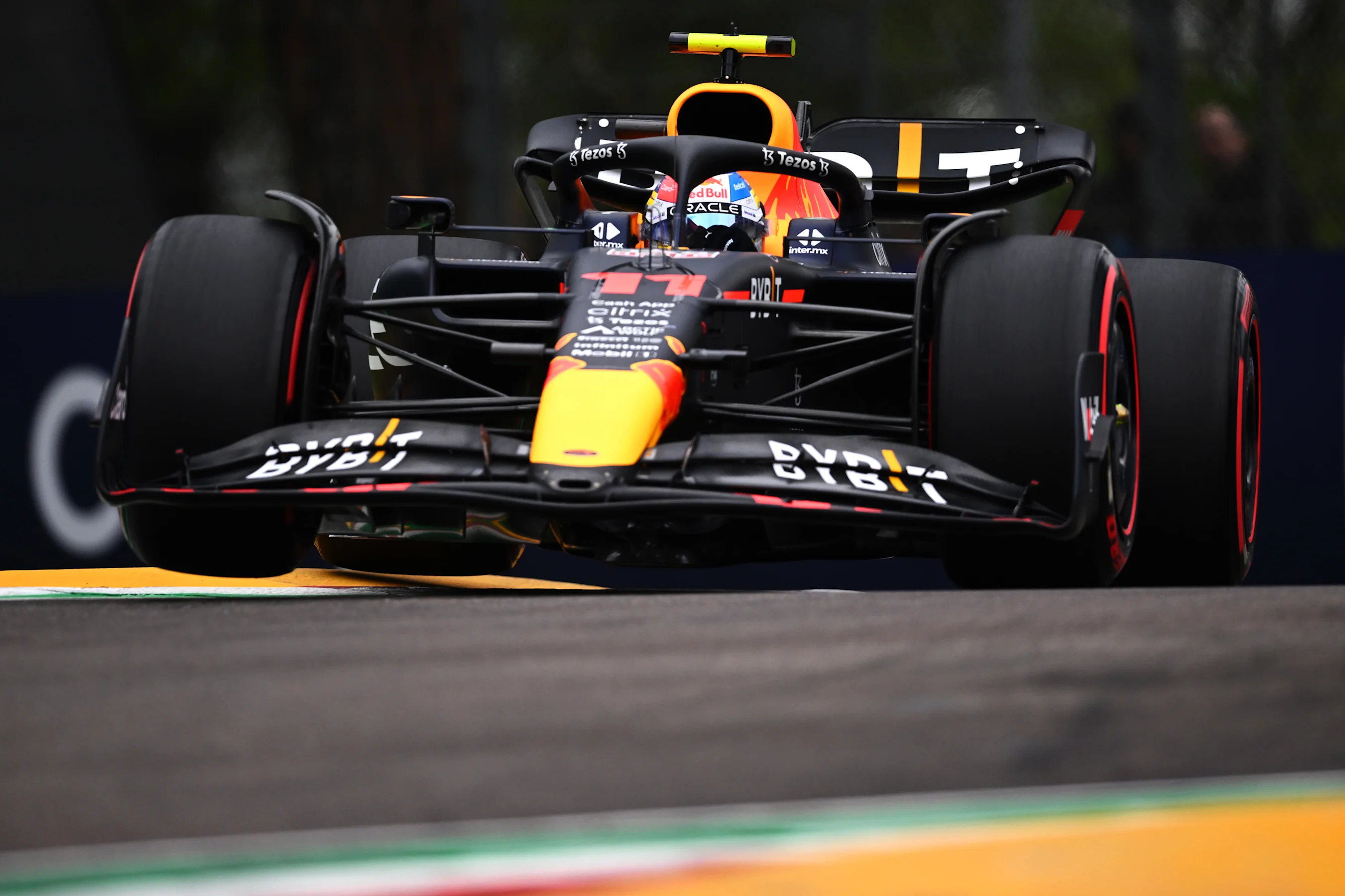 IMOLA, ITALY - APRIL 22: Sergio Perez of Mexico driving the (11) Oracle Red Bull Racing RB18 on