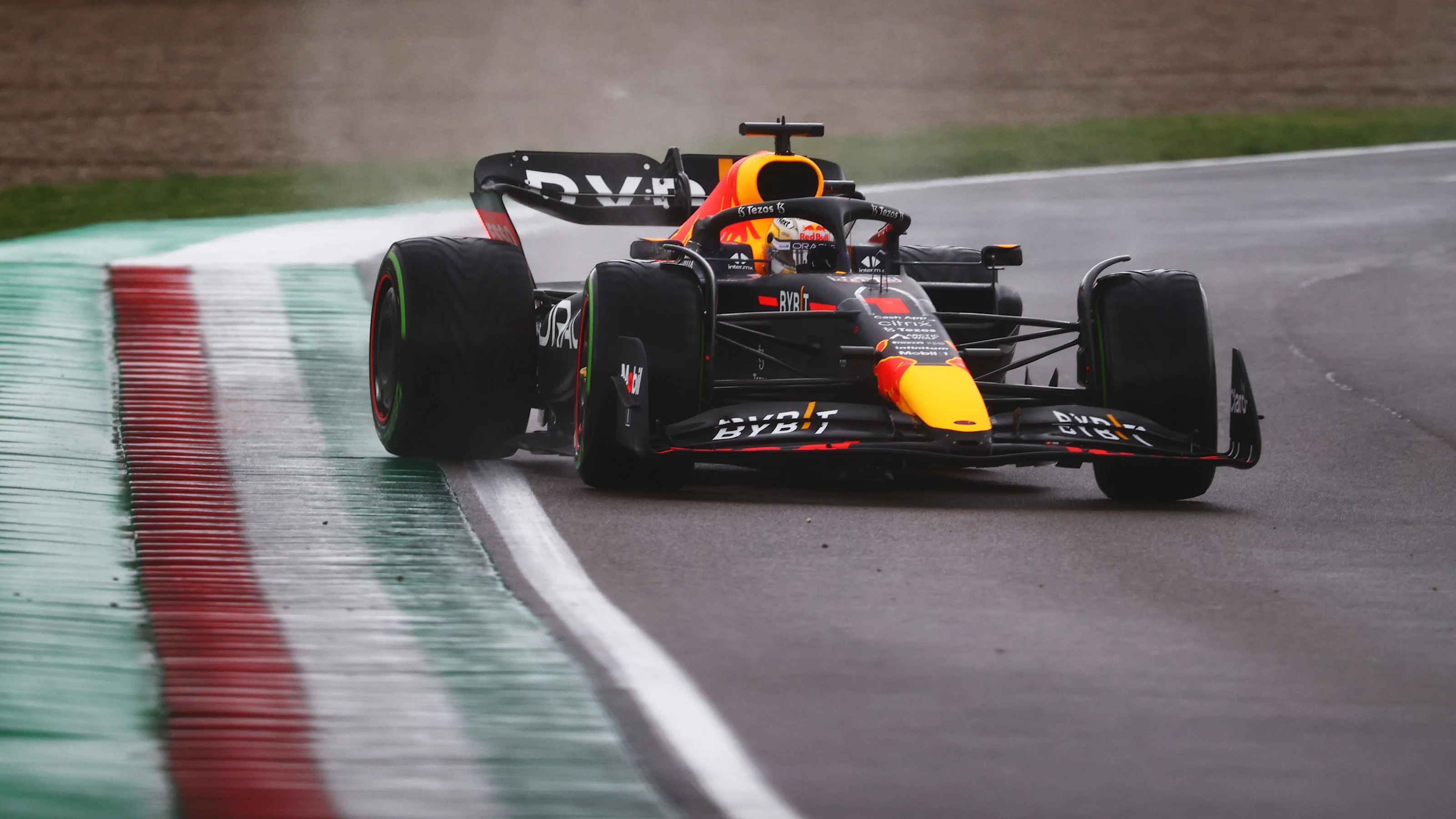 IMOLA, ITALY - APRIL 22: Max Verstappen of the Netherlands driving the (1) Oracle Red Bull Racing