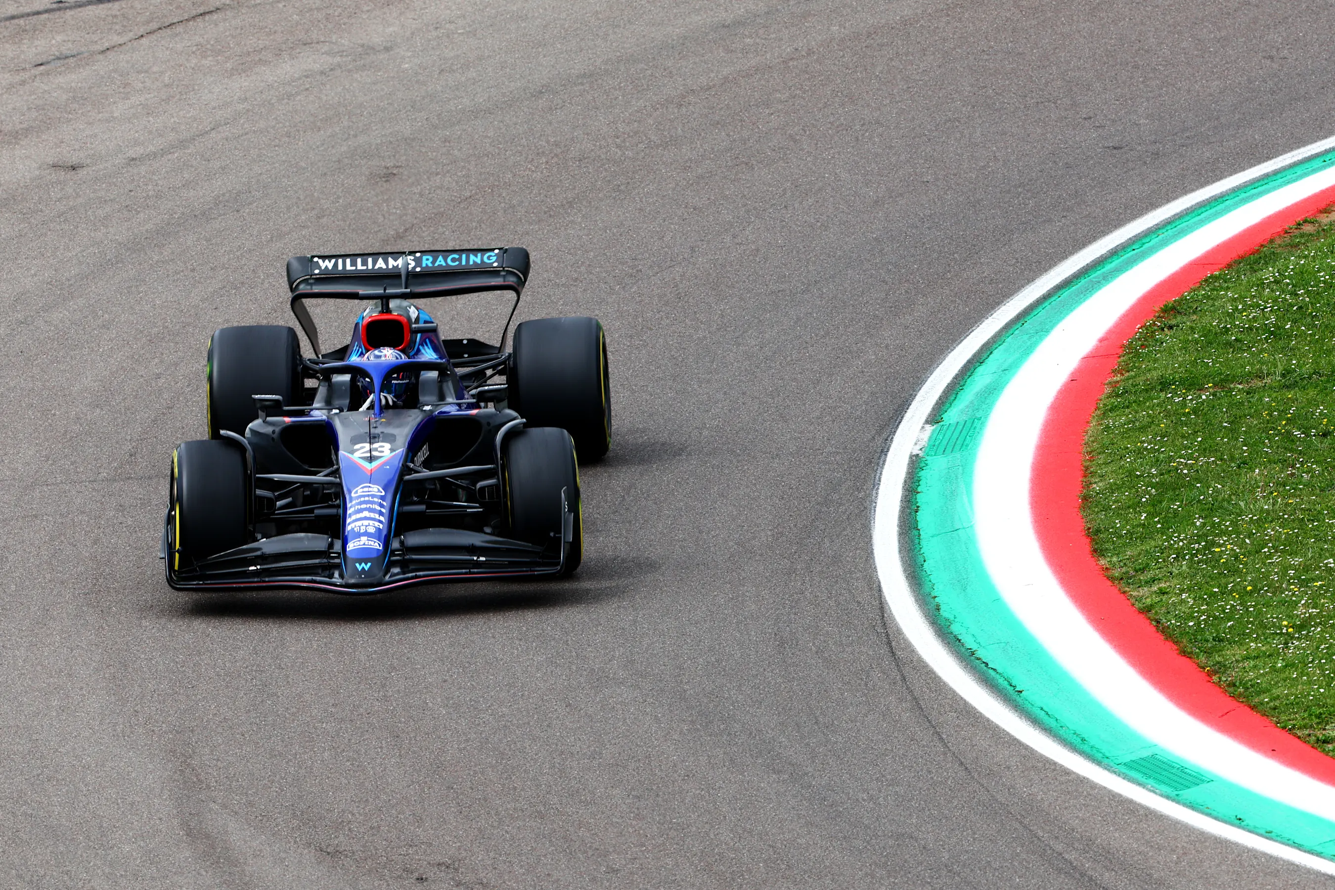 IMOLA, ITALY - APRIL 23: Alexander Albon of Thailand driving the (23) Williams FW44 Mercedes on