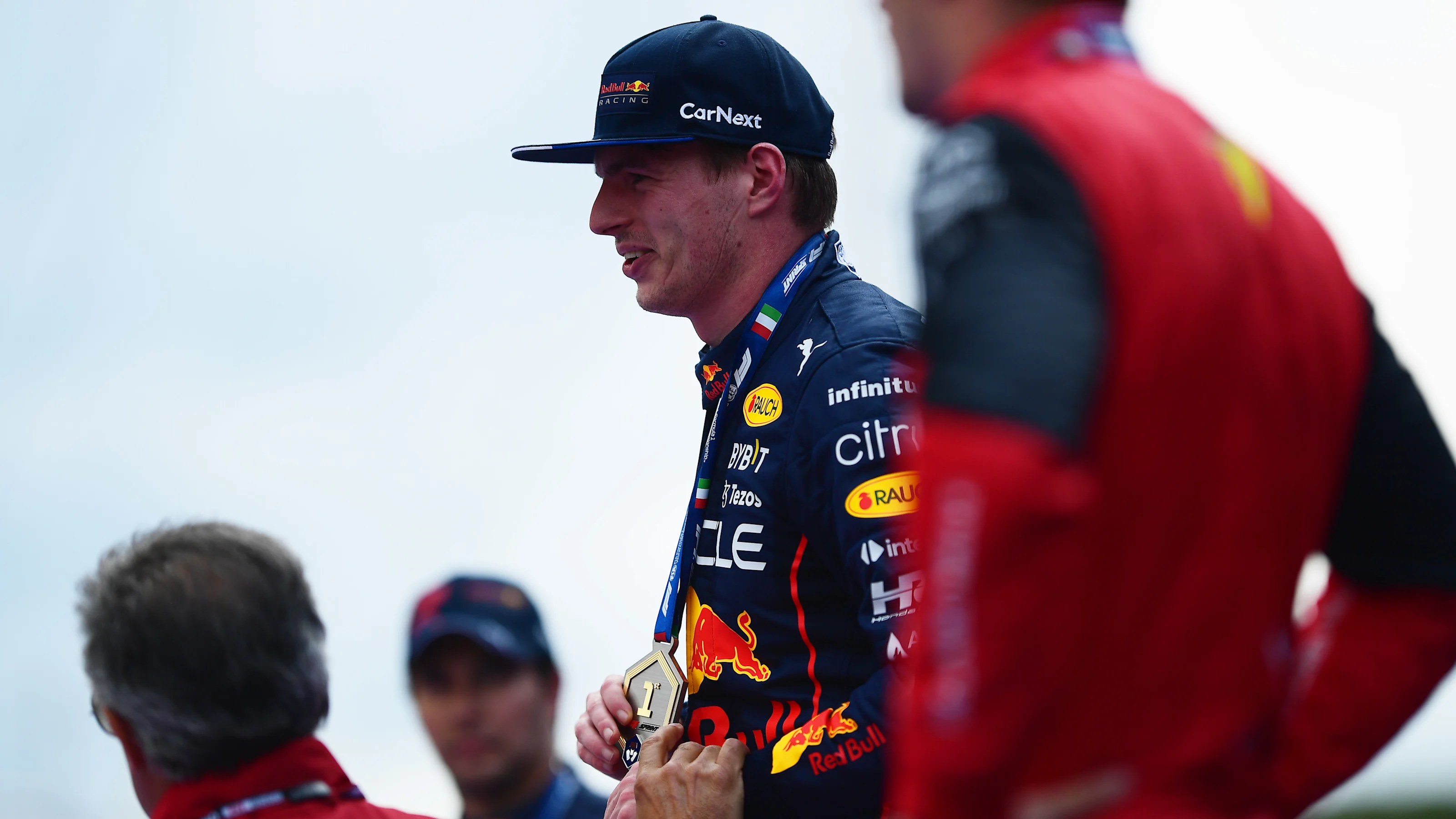 IMOLA, ITALY - APRIL 23: Sprint winner Max Verstappen of the Netherlands and Oracle Red Bull Racing