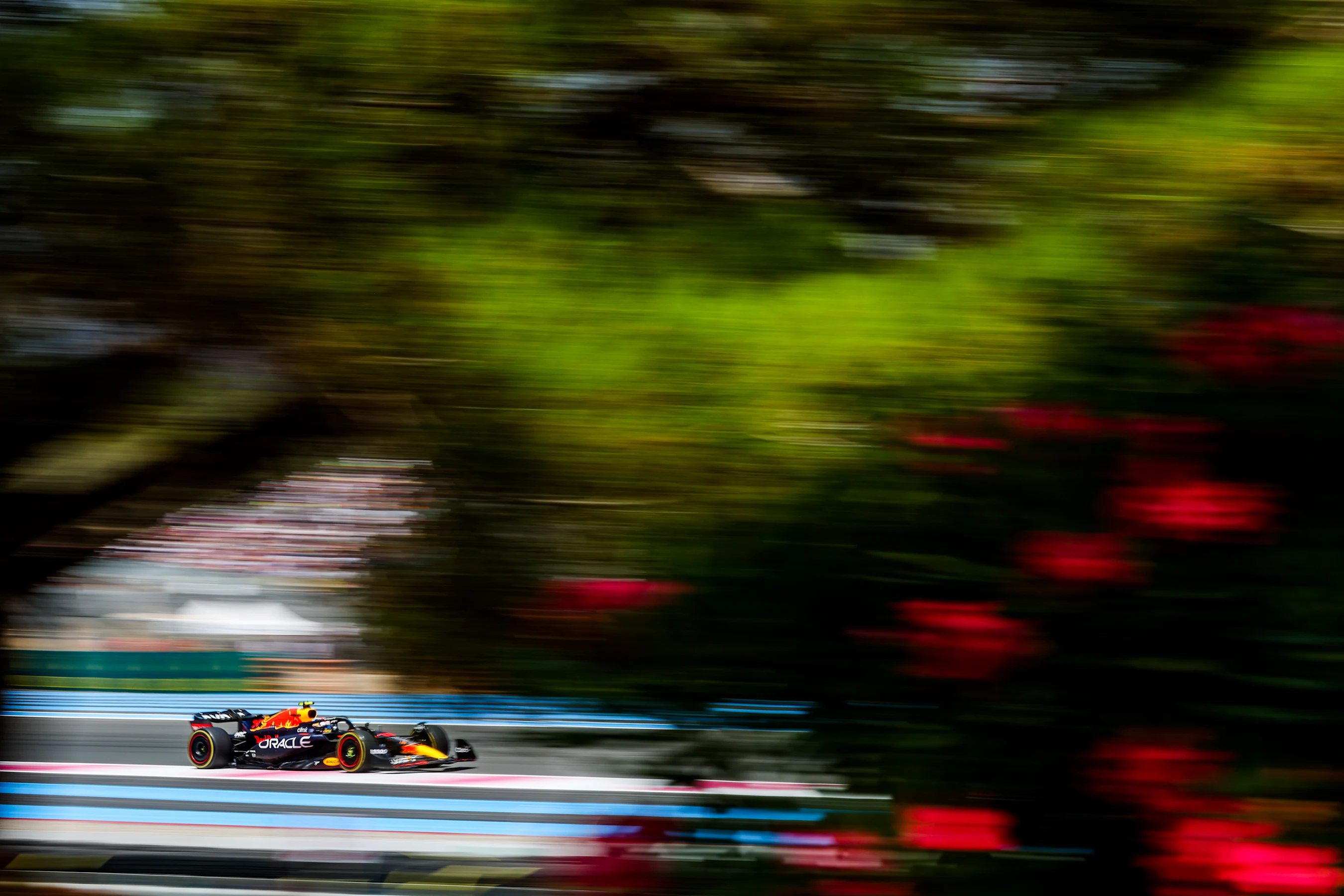 LE CASTELLET, FRANCE - JULY 22: Sergio Perez of Mexico and Red Bull Racing  during practice ahead