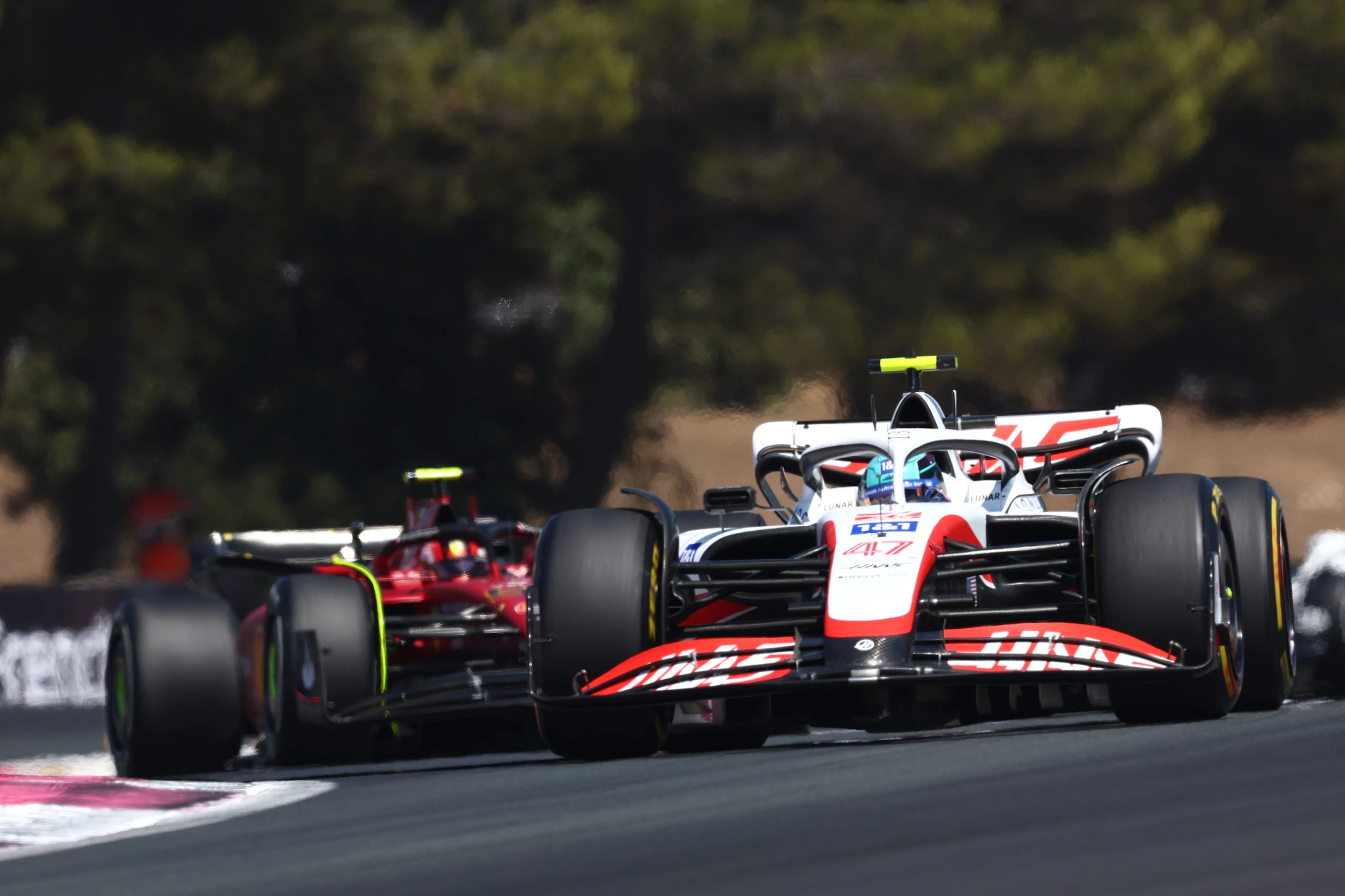 LE CASTELLET, FRANCE - JULY 24: Mick Schumacher of Germany driving the (47) Haas F1 VF-22 Ferrari