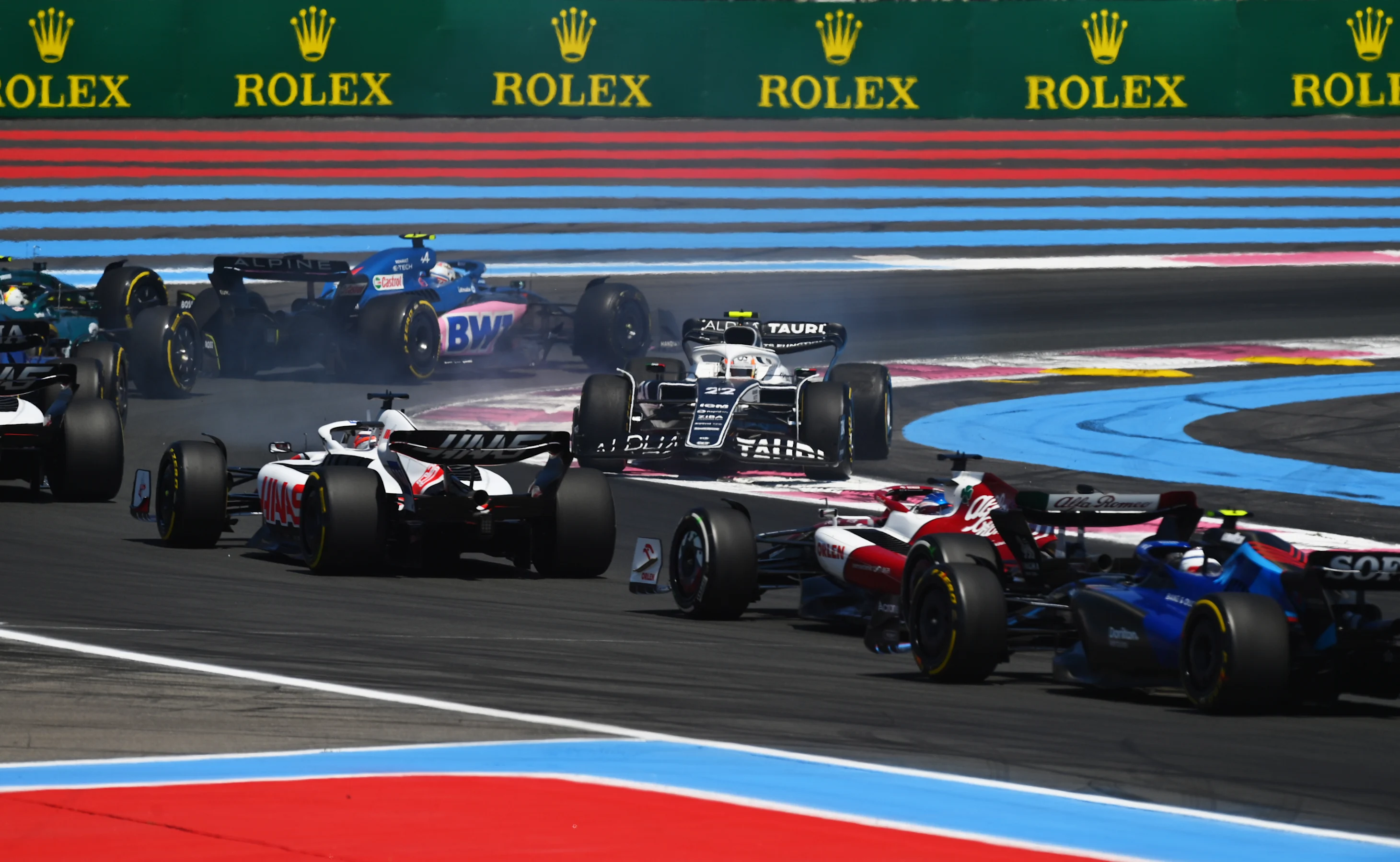 LE CASTELLET, FRANCE - JULY 24: Yuki Tsunoda of Japan driving the (22) Scuderia AlphaTauri AT03 is
