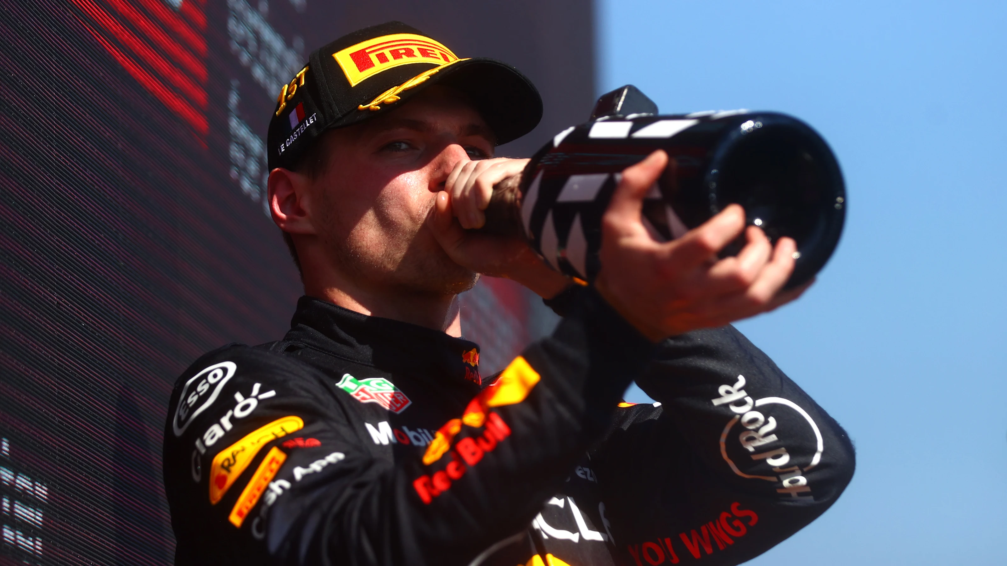 LE CASTELLET, FRANCE - JULY 24: Race winner Max Verstappen of the Netherlands and Oracle Red Bull