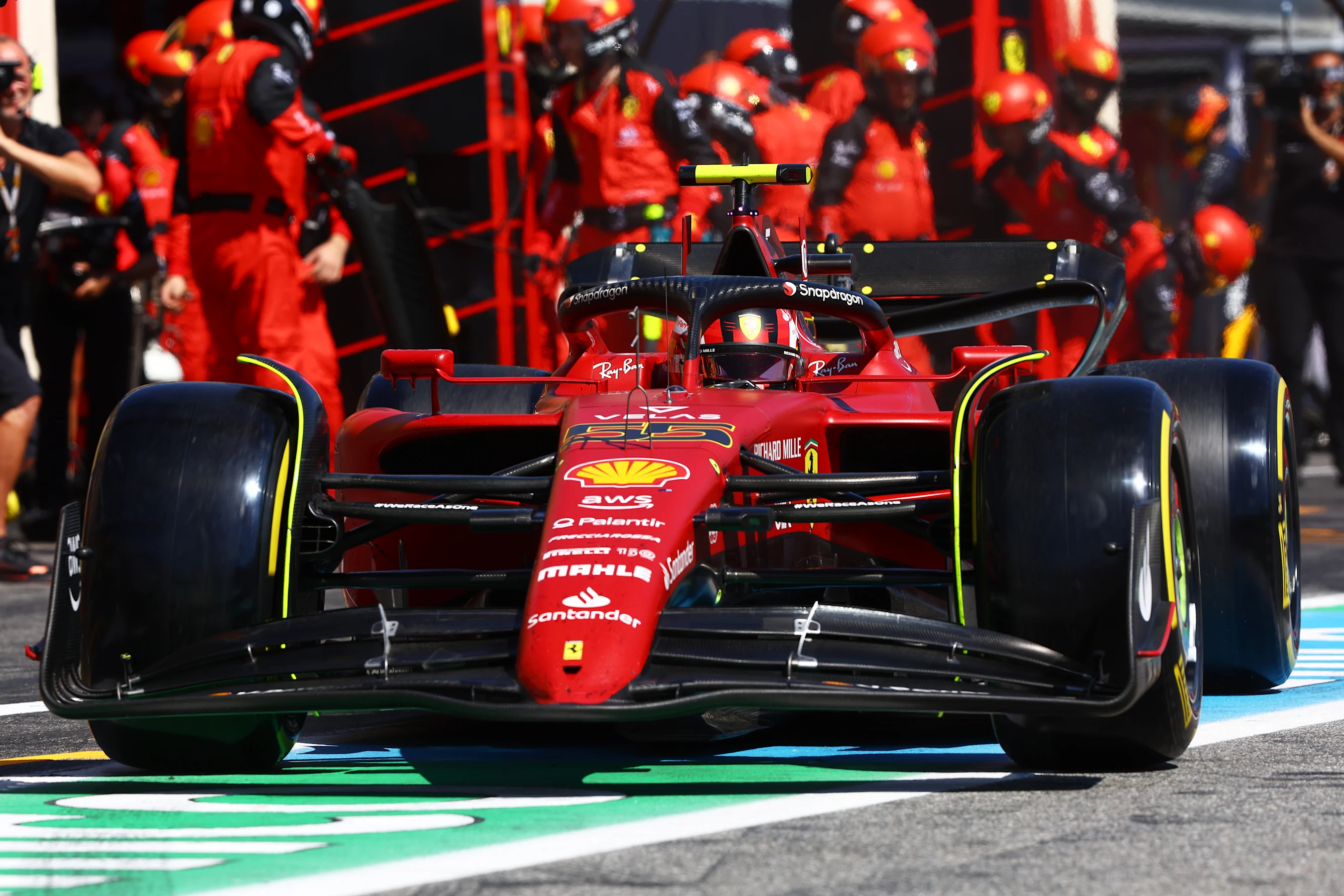LE CASTELLET, FRANCE - JULY 24: Carlos Sainz of Spain driving (55) the Ferrari F1-75 makes a