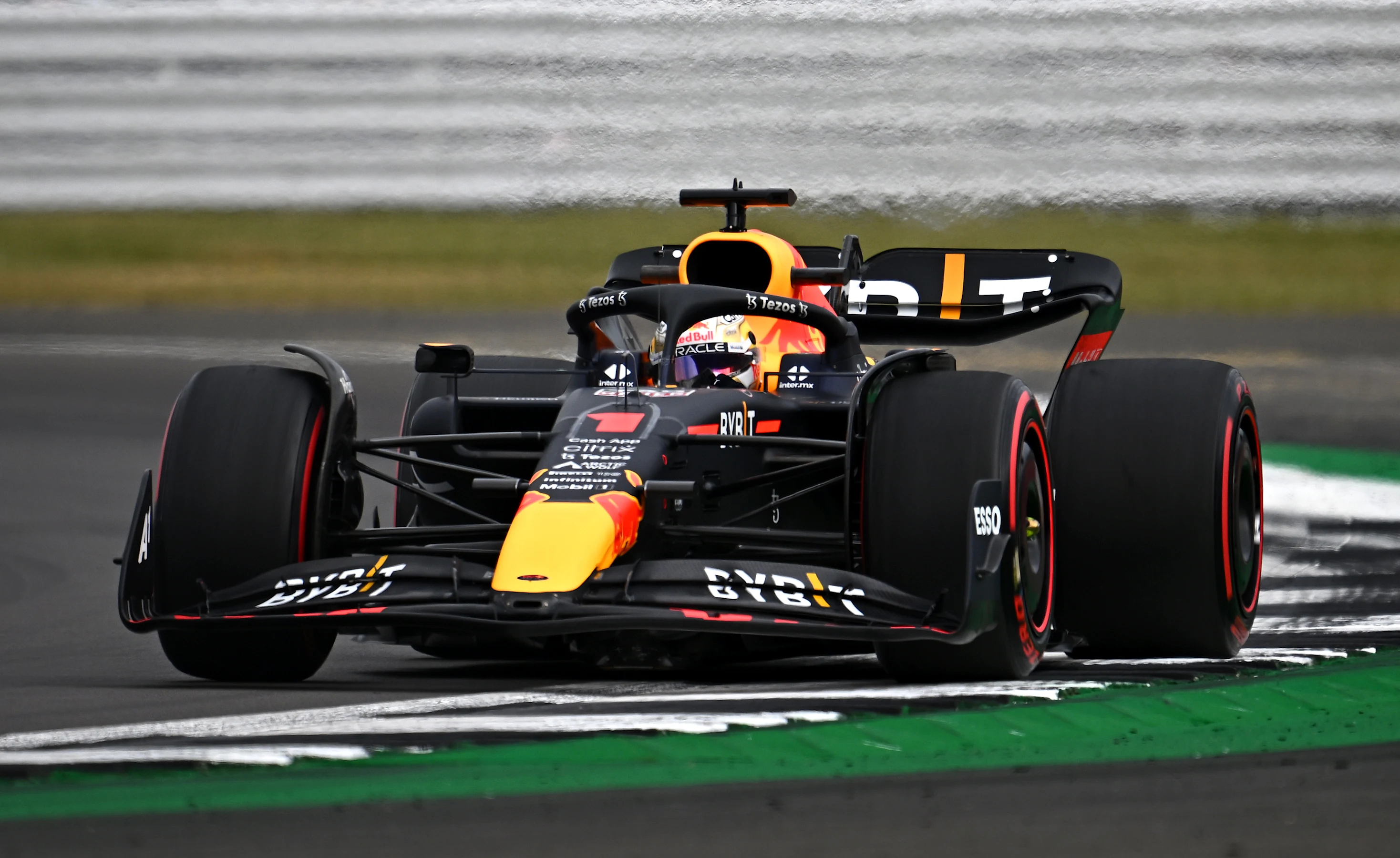 NORTHAMPTON, ENGLAND - JULY 01: Max Verstappen of the Netherlands driving the (1) Oracle Red Bull