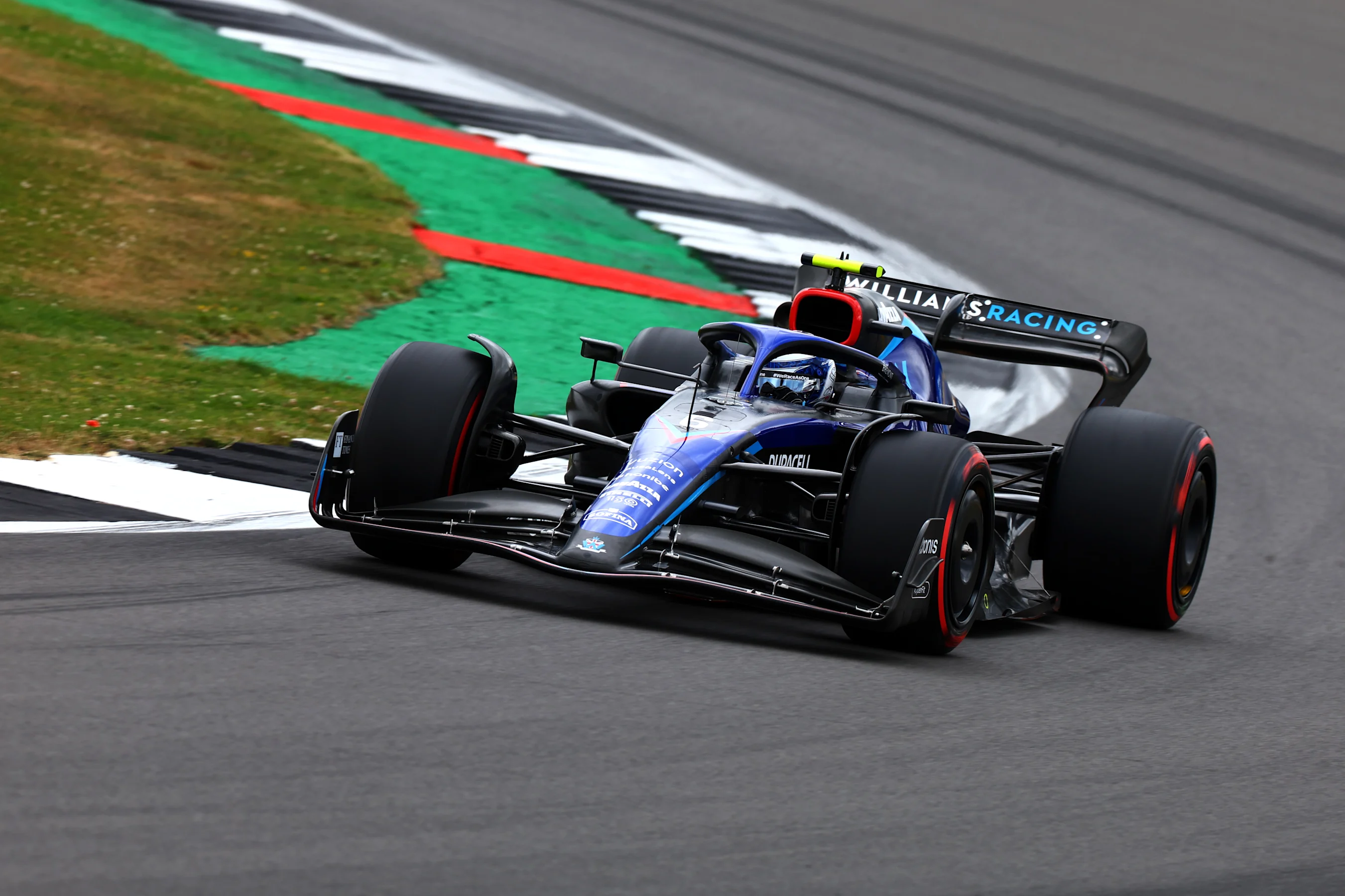 NORTHAMPTON, ENGLAND - JULY 02: Nicholas Latifi of Canada driving the (6) Williams FW44 Mercedes on