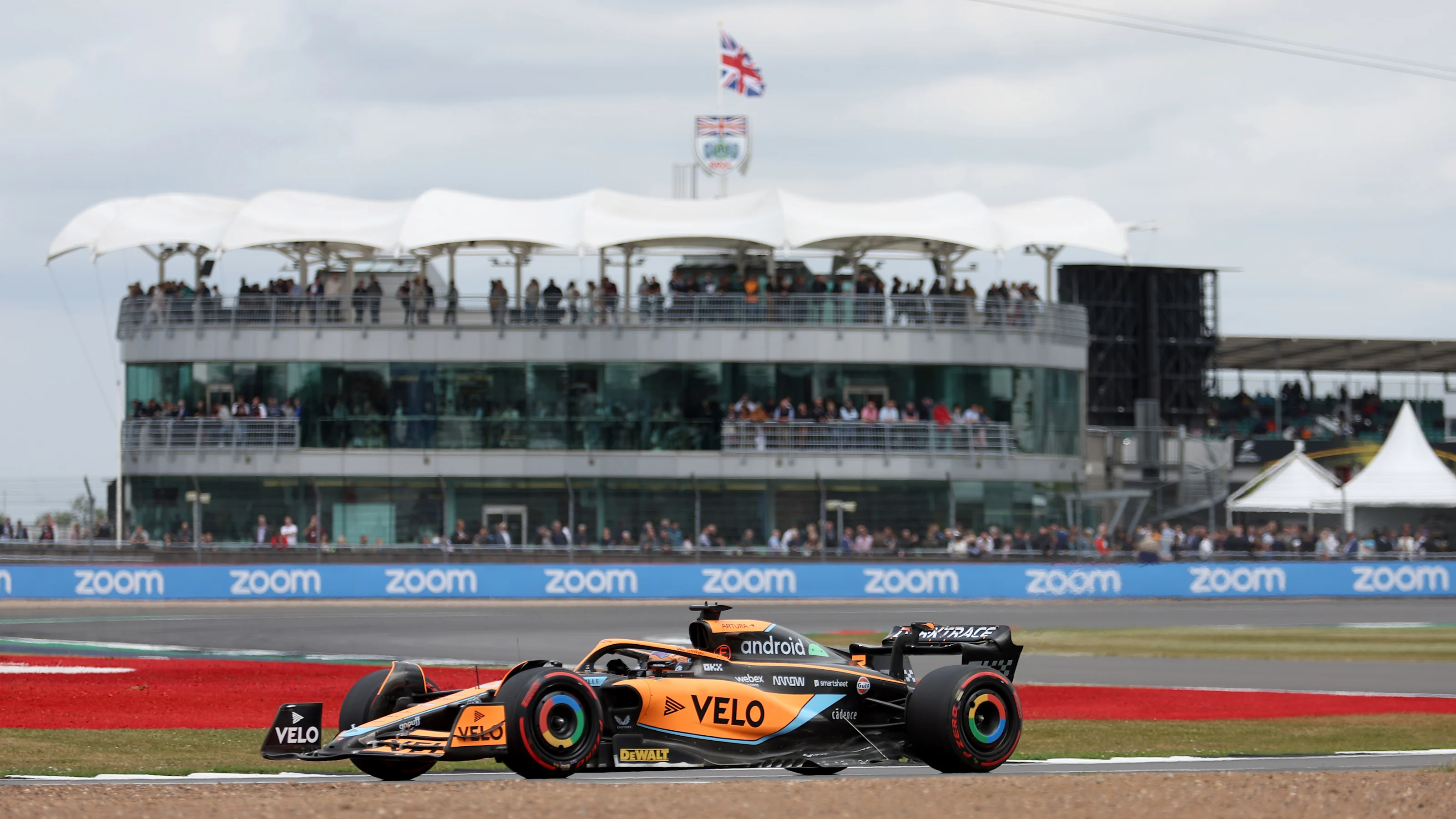 NORTHAMPTON, ENGLAND - JULY 02: Daniel Ricciardo of Australia driving the (3) McLaren MCL36