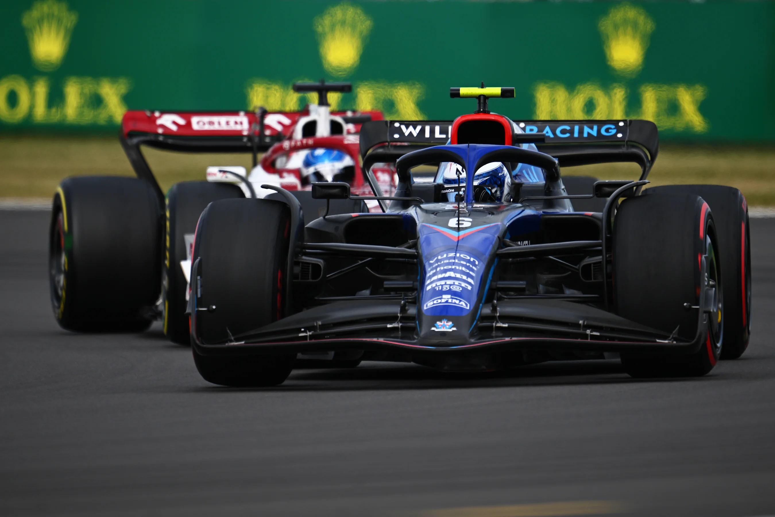 NORTHAMPTON, ENGLAND - JULY 03: Nicholas Latifi of Canada driving the (6) Williams FW44 Mercedes
