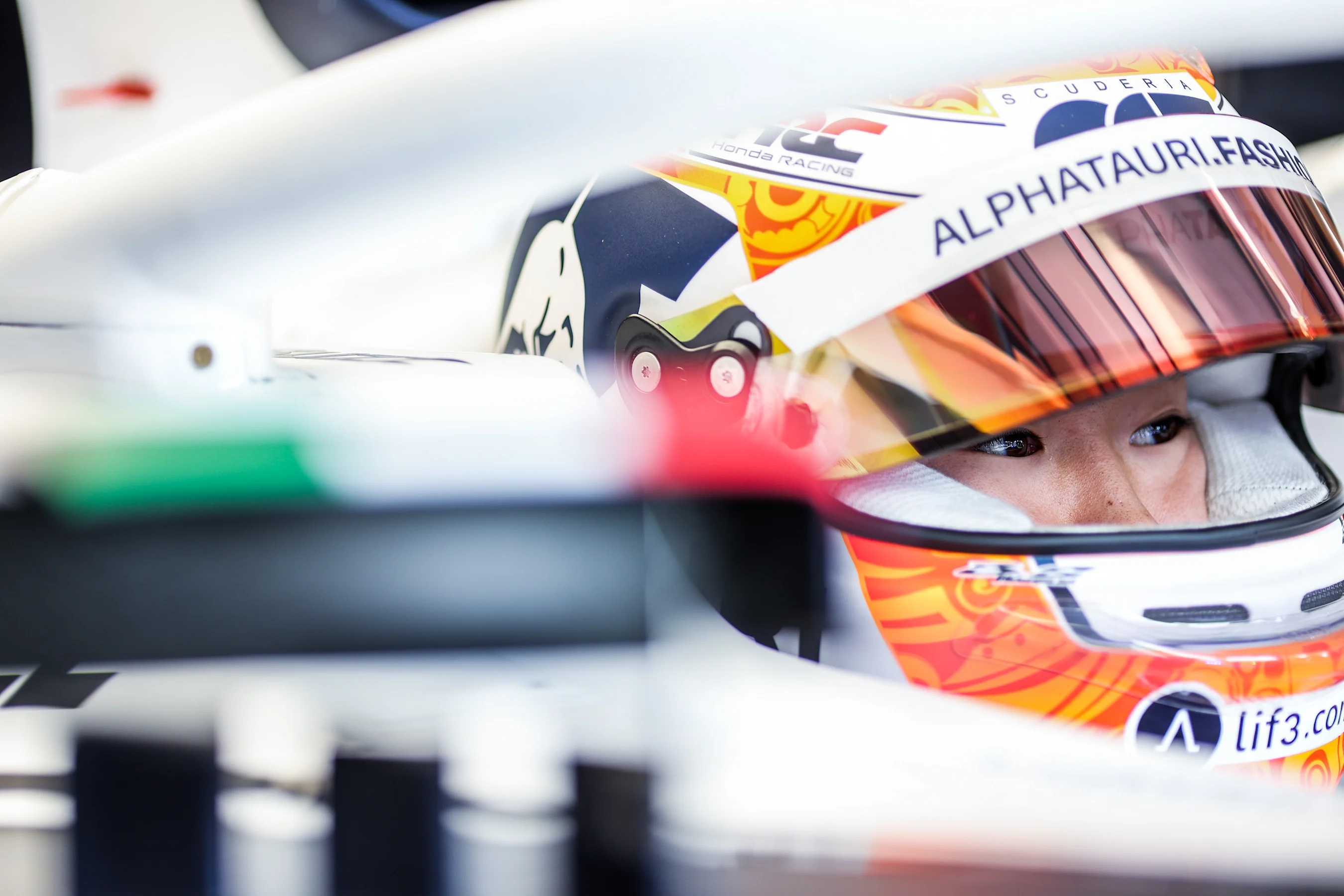 BUDAPEST, HUNGARY - JULY 29: Yuki Tsunoda of Scuderia AlphaTauri and Japan  during practice ahead