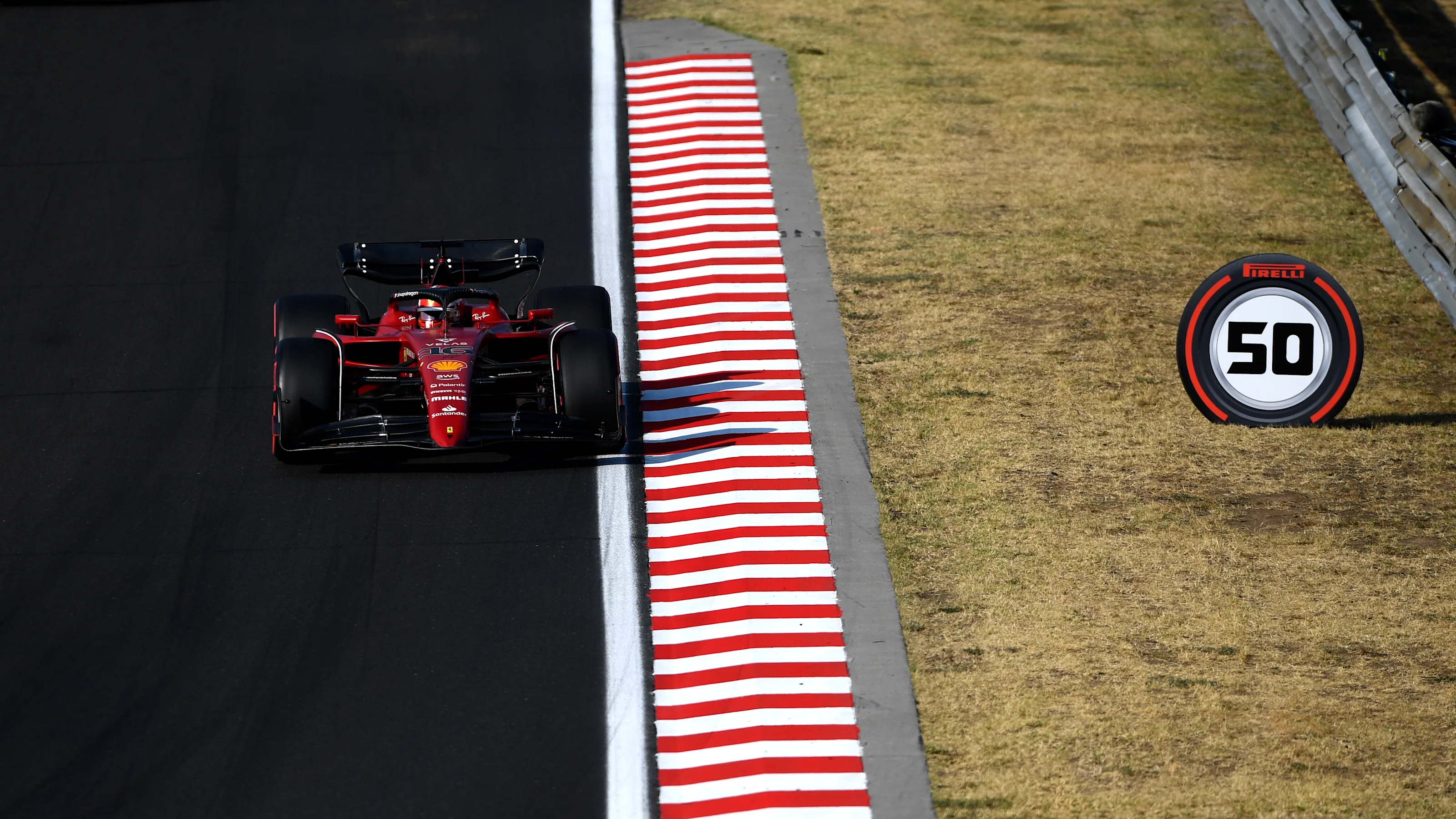 BUDAPEST, HUNGARY - JULY 29: Charles Leclerc of Monaco driving the (16) Ferrari F1-75 on track