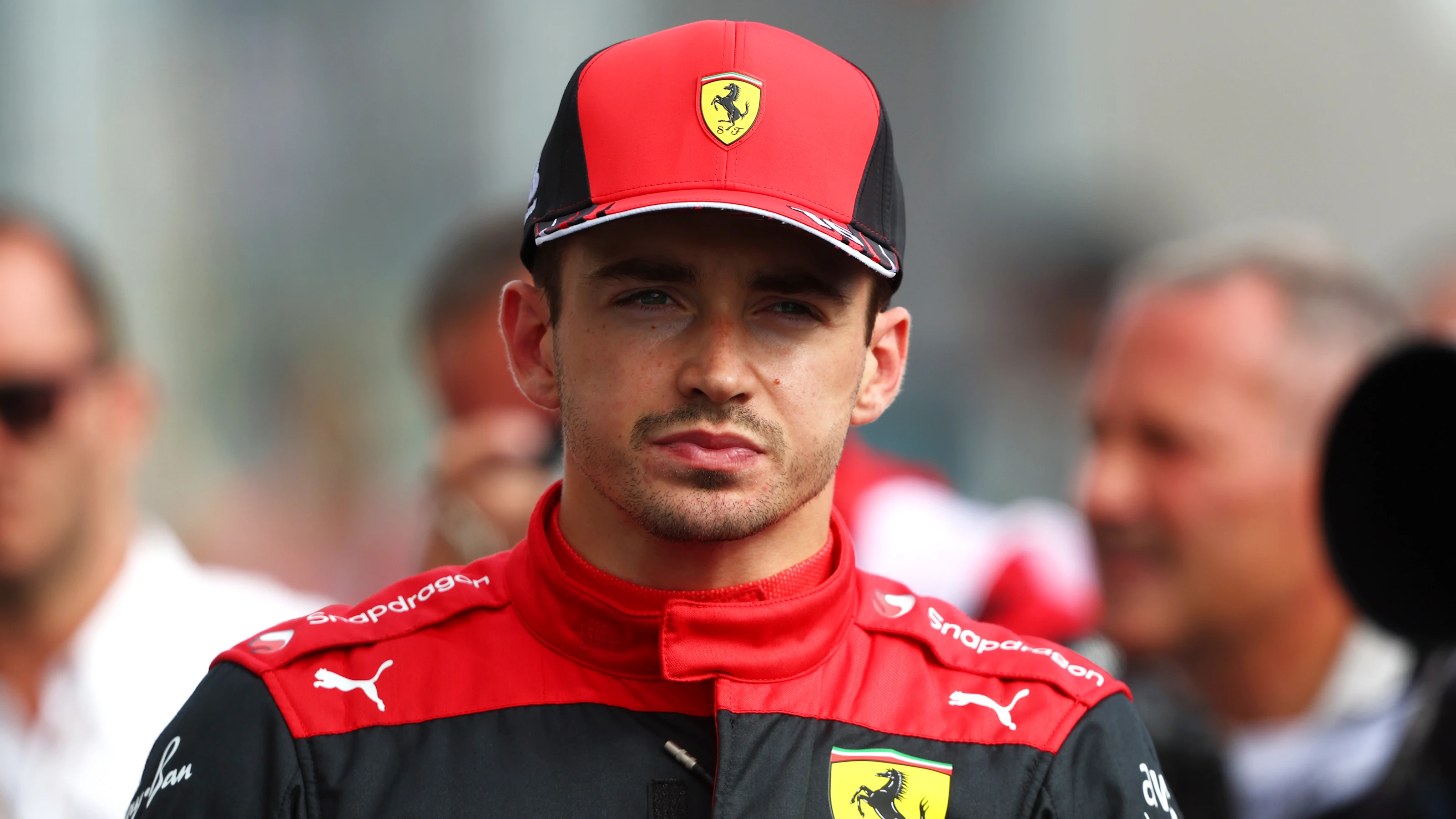 BUDAPEST, HUNGARY - JULY 30: Third placed qualifier Charles Leclerc of Monaco and Ferrari looks on