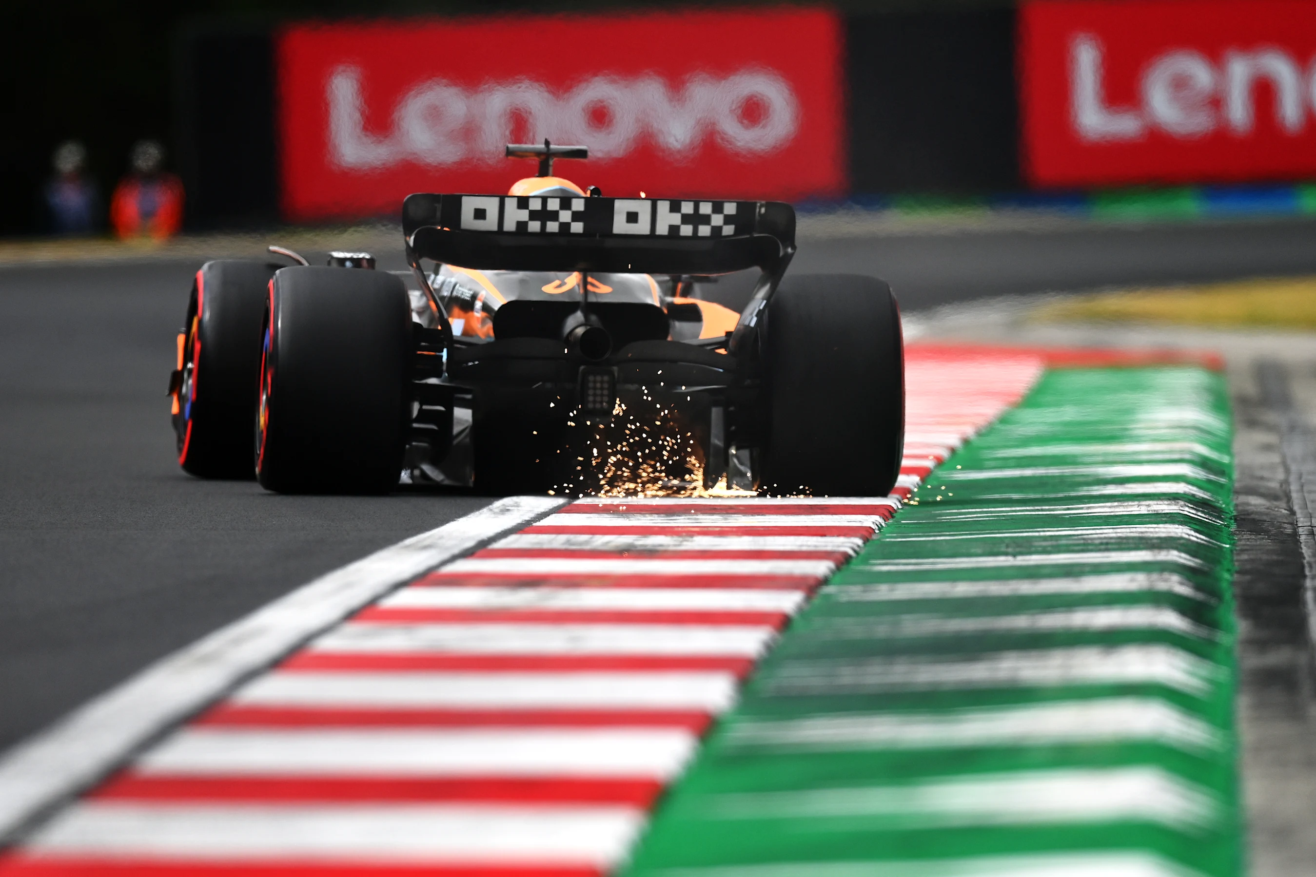 BUDAPEST, HUNGARY - JULY 30: Daniel Ricciardo of Australia driving the (3) McLaren MCL36 Mercedes