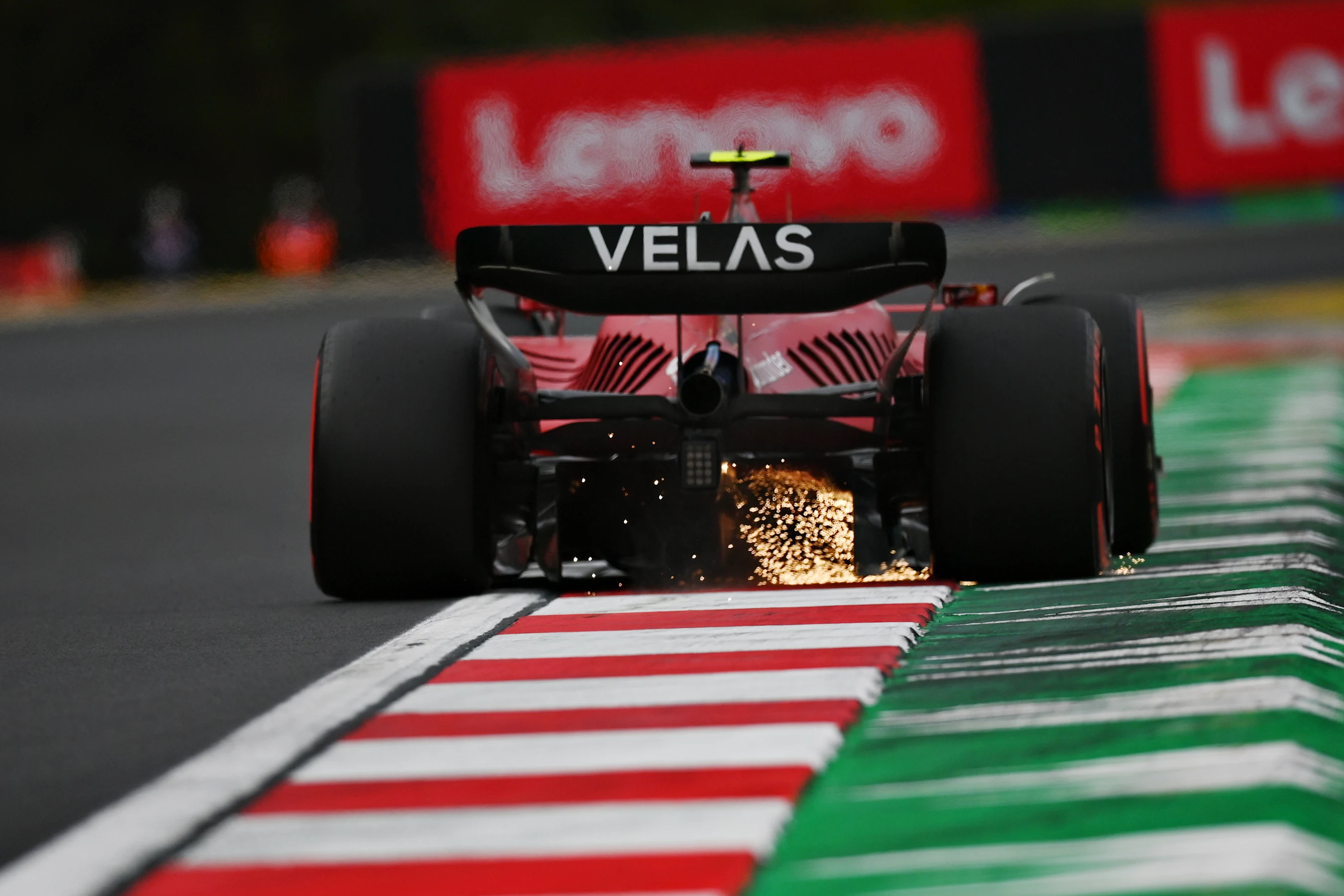 BUDAPEST, HUNGARY - JULY 30: Carlos Sainz of Spain driving (55) the Ferrari F1-75 on track during