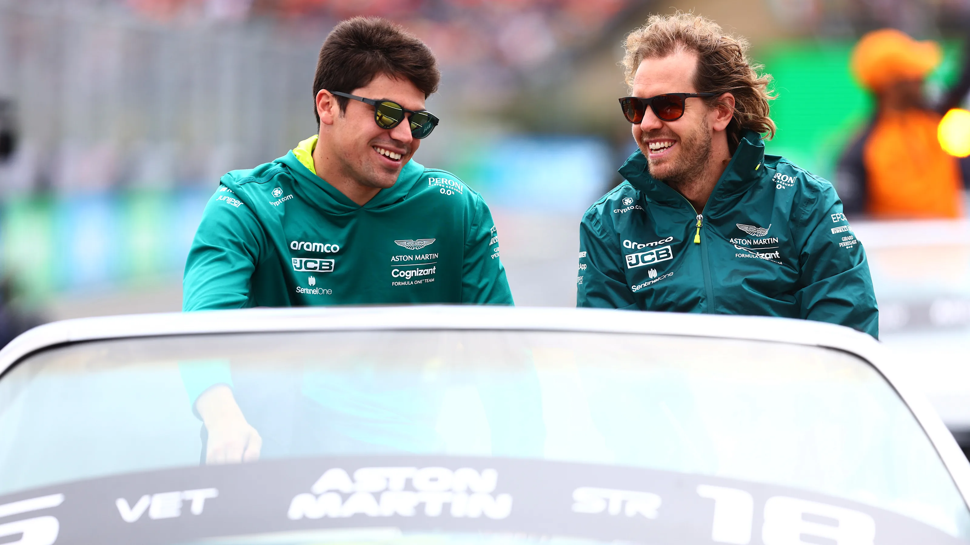 BUDAPEST, HUNGARY - JULY 31: Sebastian Vettel of Germany and Aston Martin F1 Team and Lance Stroll