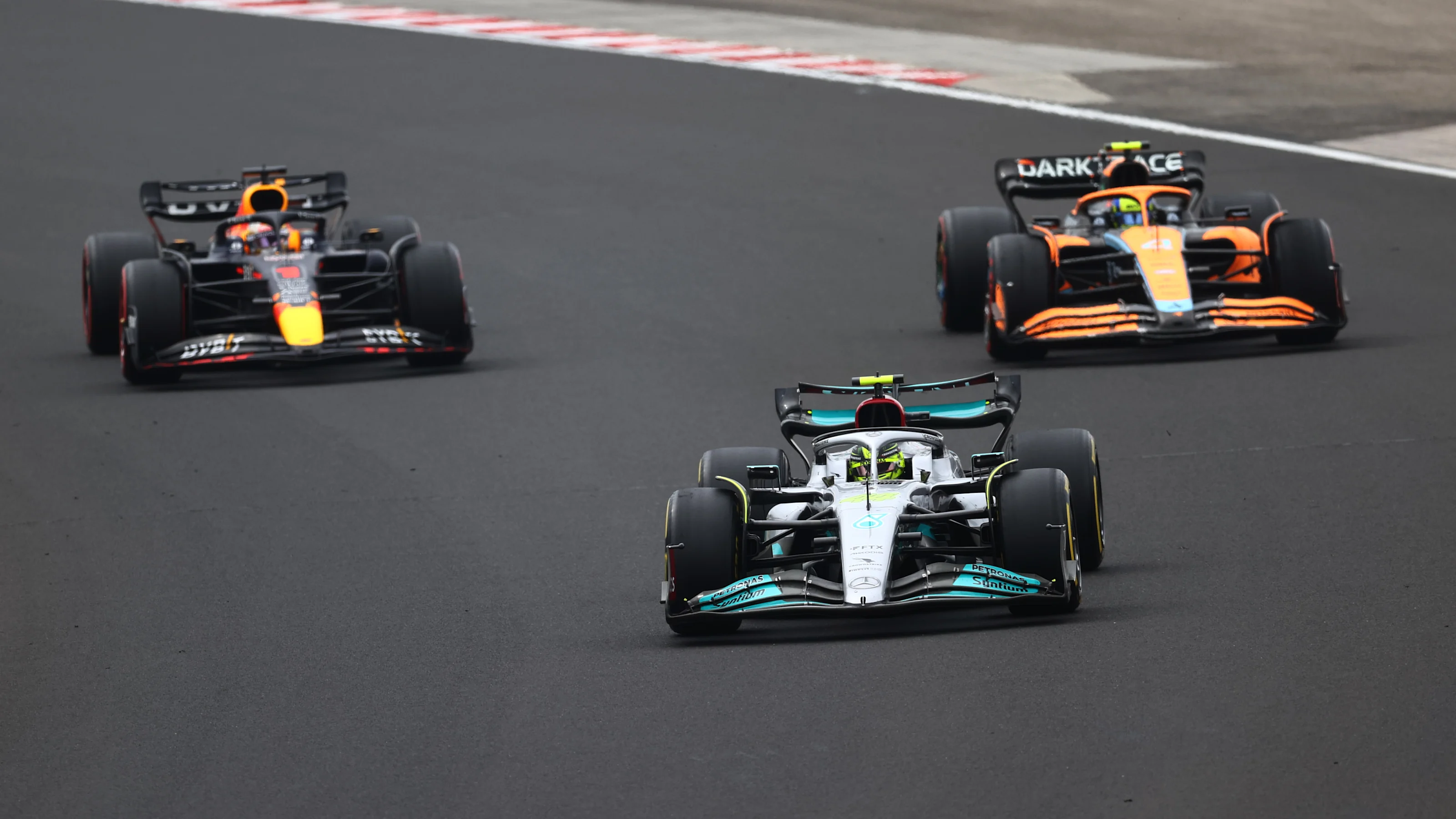 BUDAPEST, HUNGARY - JULY 31: Lewis Hamilton of Great Britain driving the (44) Mercedes AMG Petronas