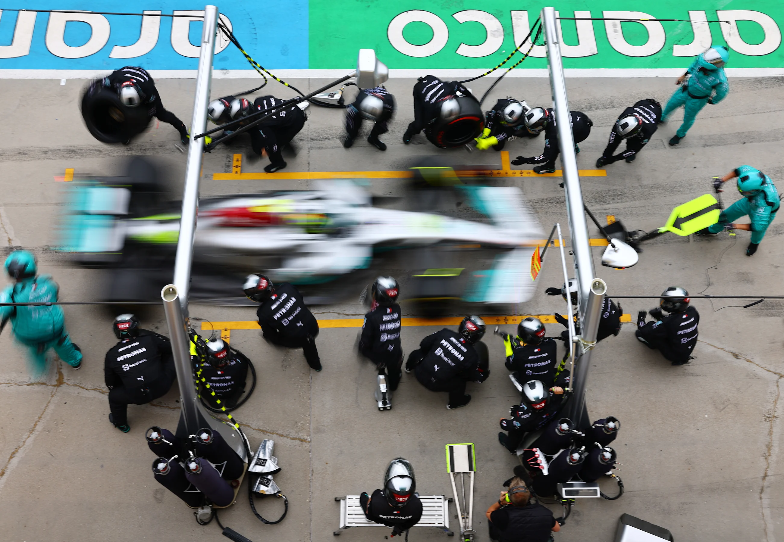 BUDAPEST, HUNGARY - JULY 31: Lewis Hamilton of Great Britain driving the (44) Mercedes AMG Petronas