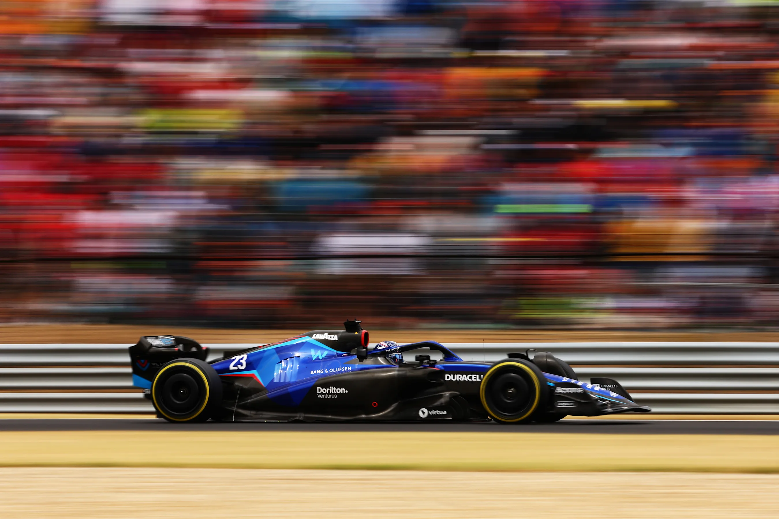 BUDAPEST, HUNGARY - JULY 31: Alexander Albon of Thailand driving the (23) Williams FW44 Mercedes on