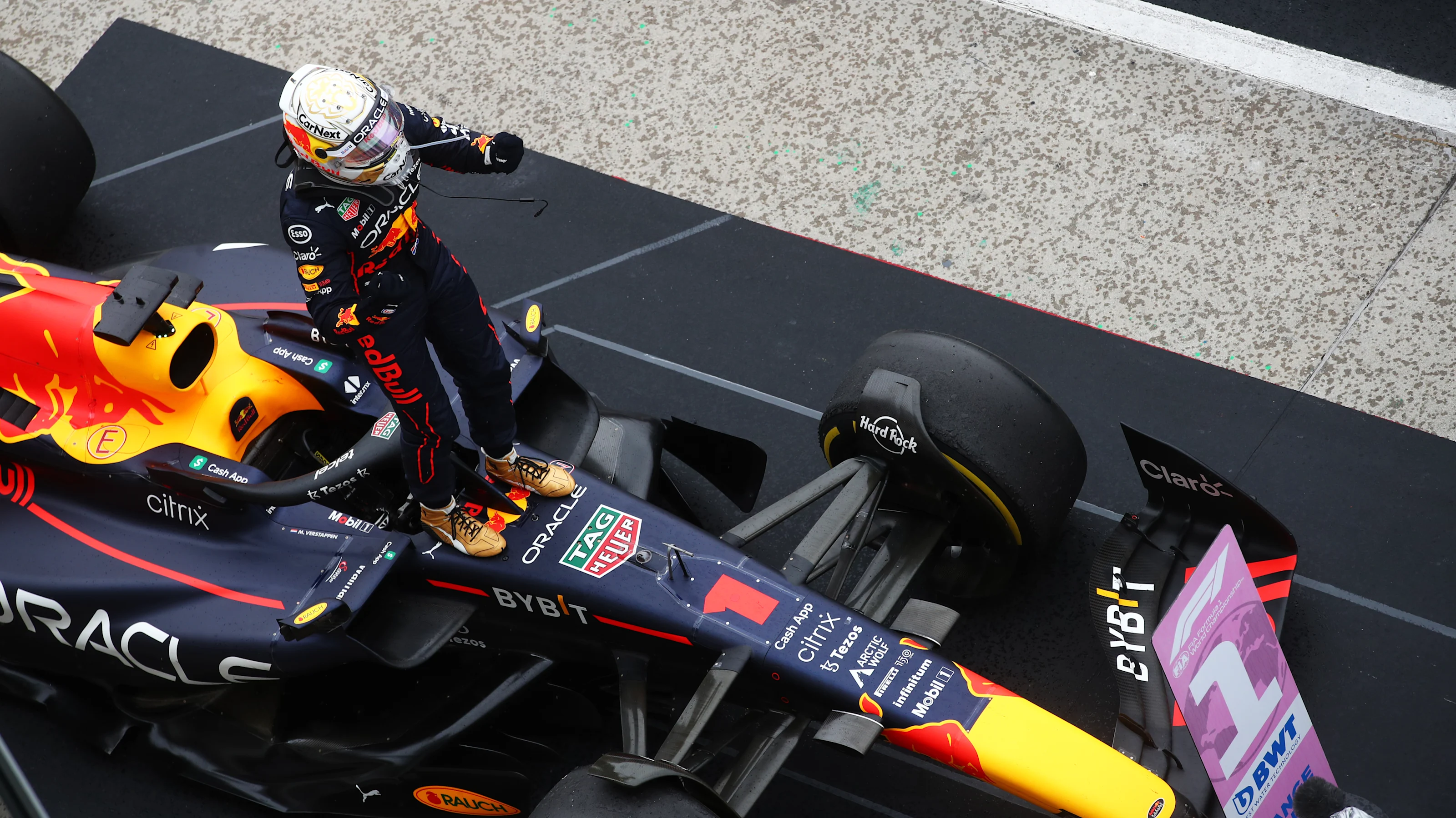 BUDAPEST, HUNGARY - JULY 31: Race winner Max Verstappen of the Netherlands and Oracle Red Bull