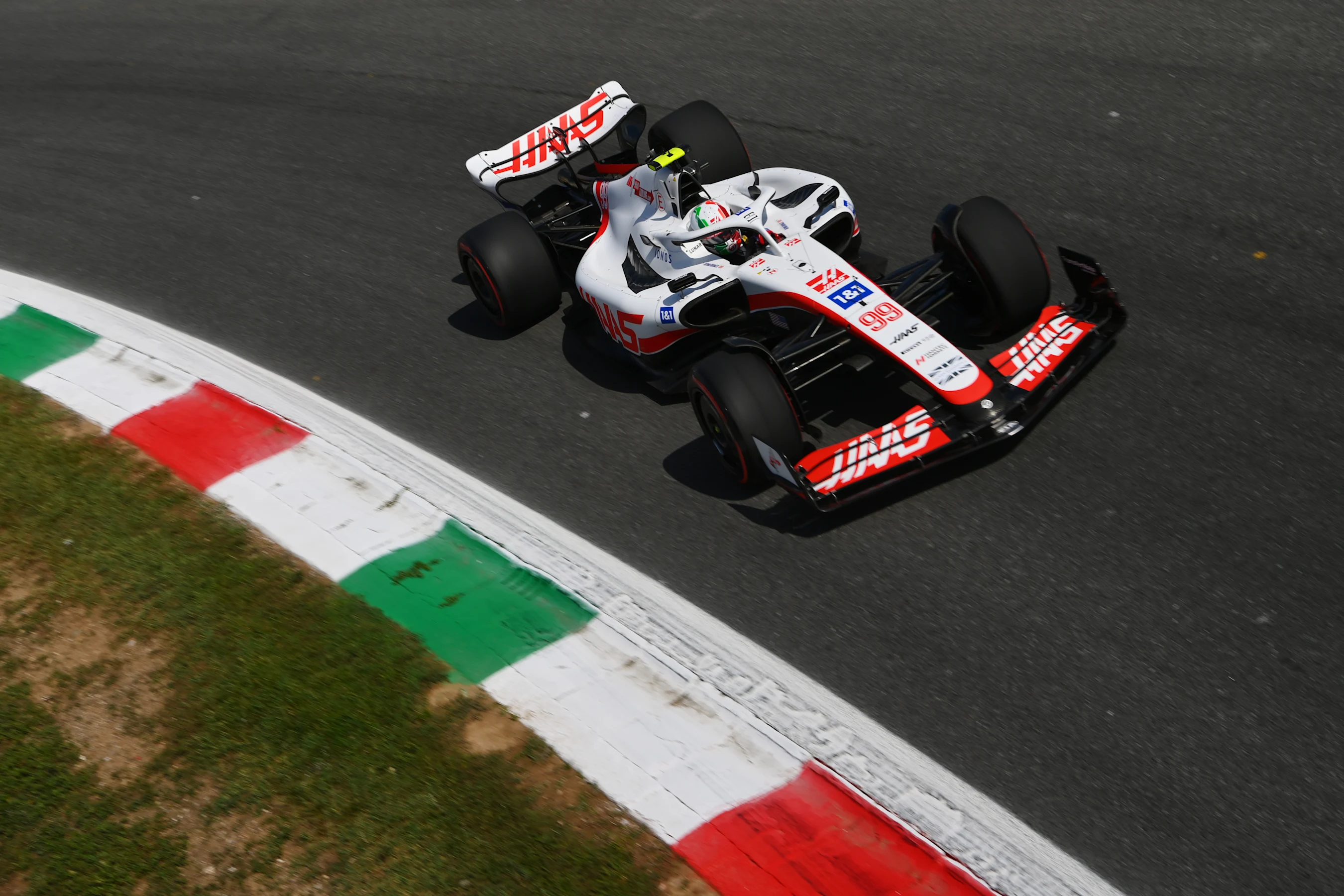 MONZA, ITALY - SEPTEMBER 09: Antonion Giovinazzi of Italy driving the (99) Haas F1 VF-22 Ferrari on