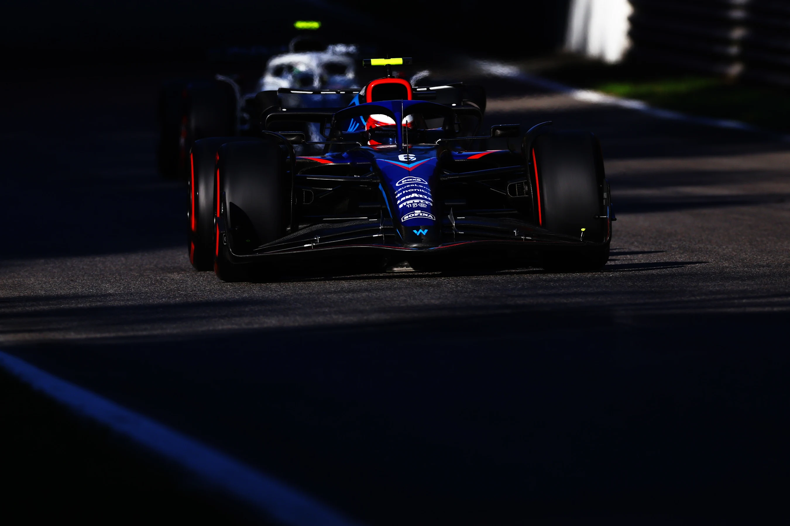 MONZA, ITALY - SEPTEMBER 09: Nicholas Latifi of Canada driving the (6) Williams FW44 Mercedes on
