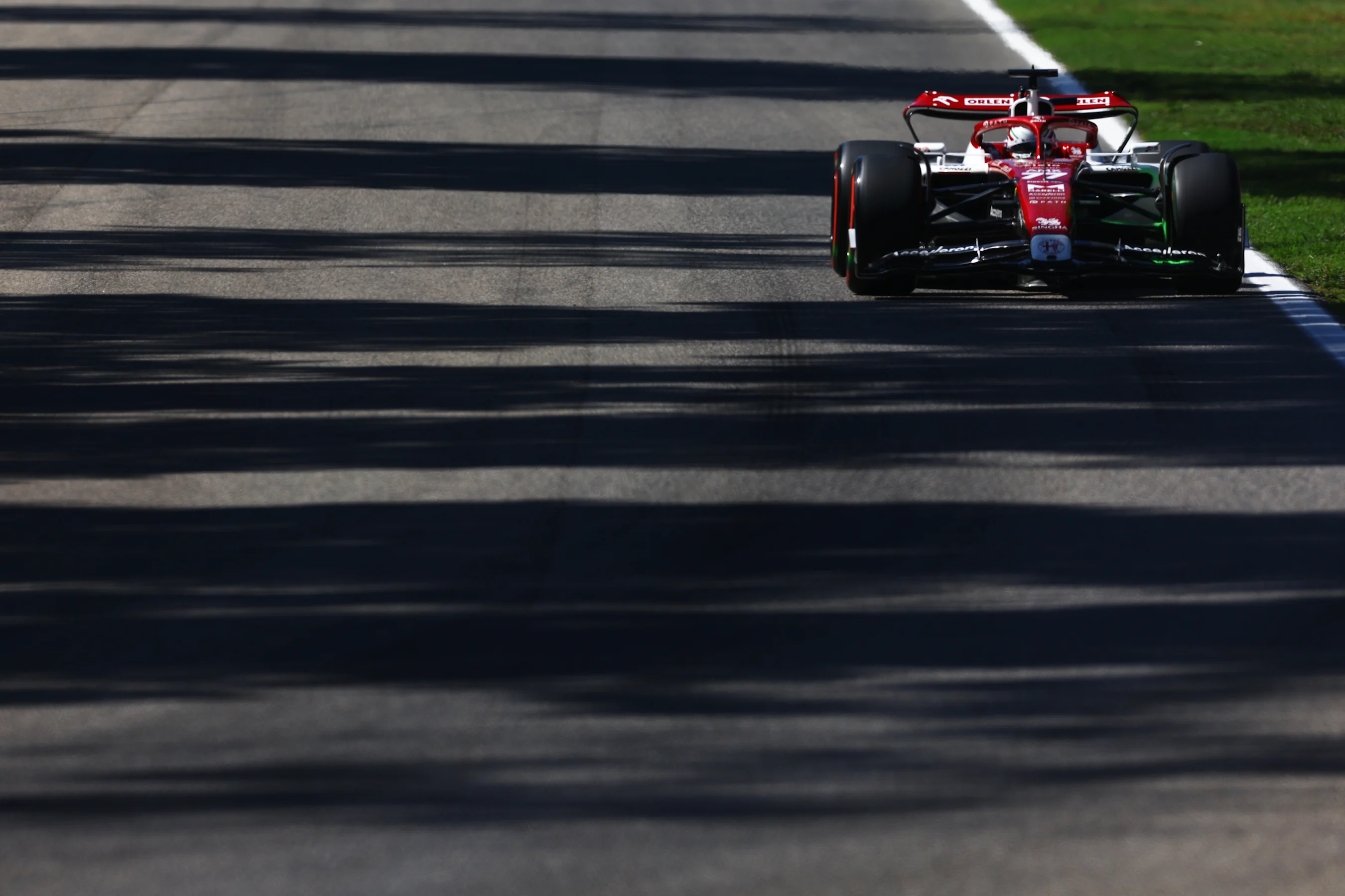 MONZA, ITALY - SEPTEMBER 10: Valtteri Bottas of Finland driving the (77) Alfa Romeo F1 C42 Ferrari