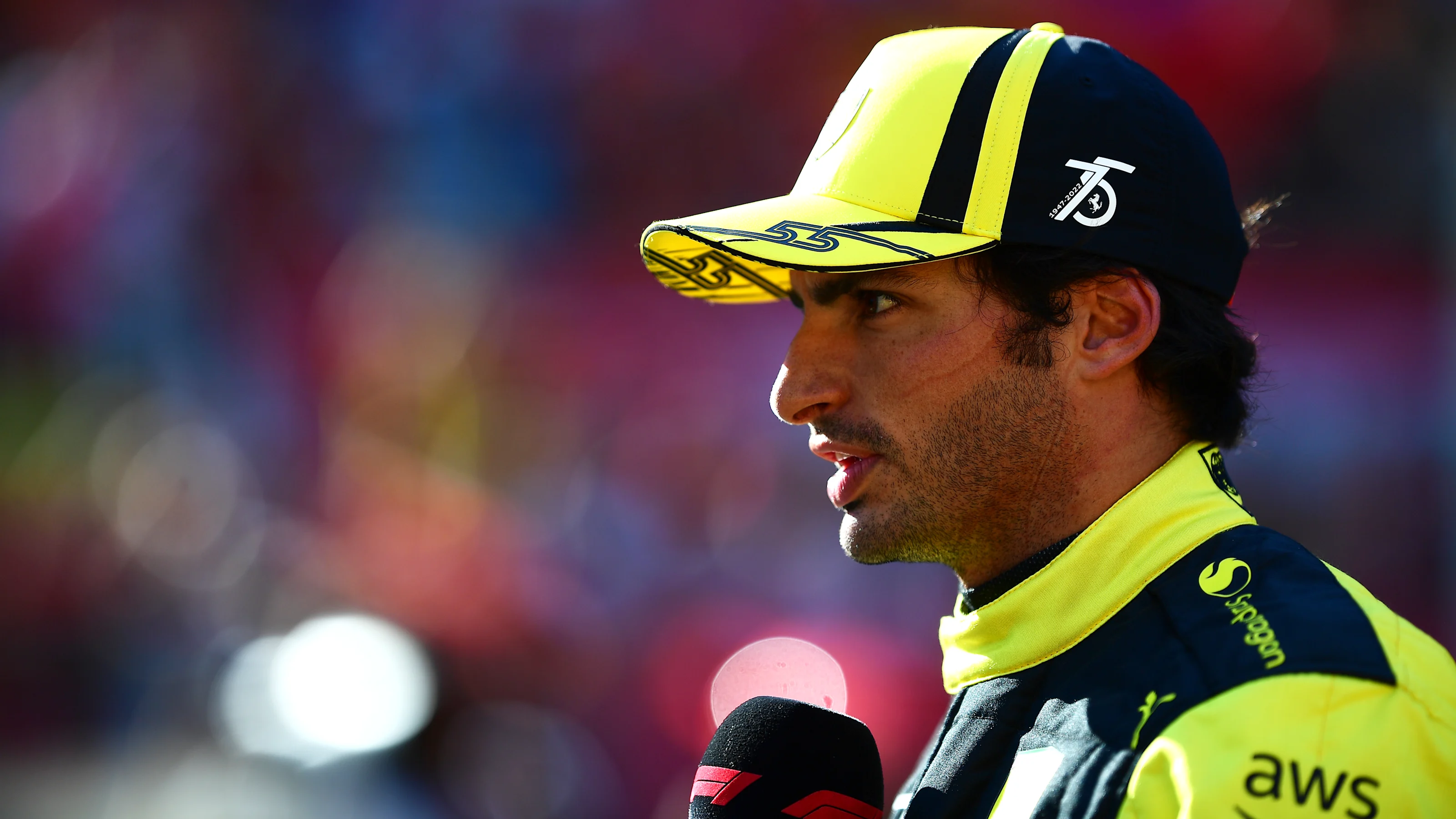 MONZA, ITALY - SEPTEMBER 10: Third placed qualifier Carlos Sainz of Spain and Ferrari looks on in