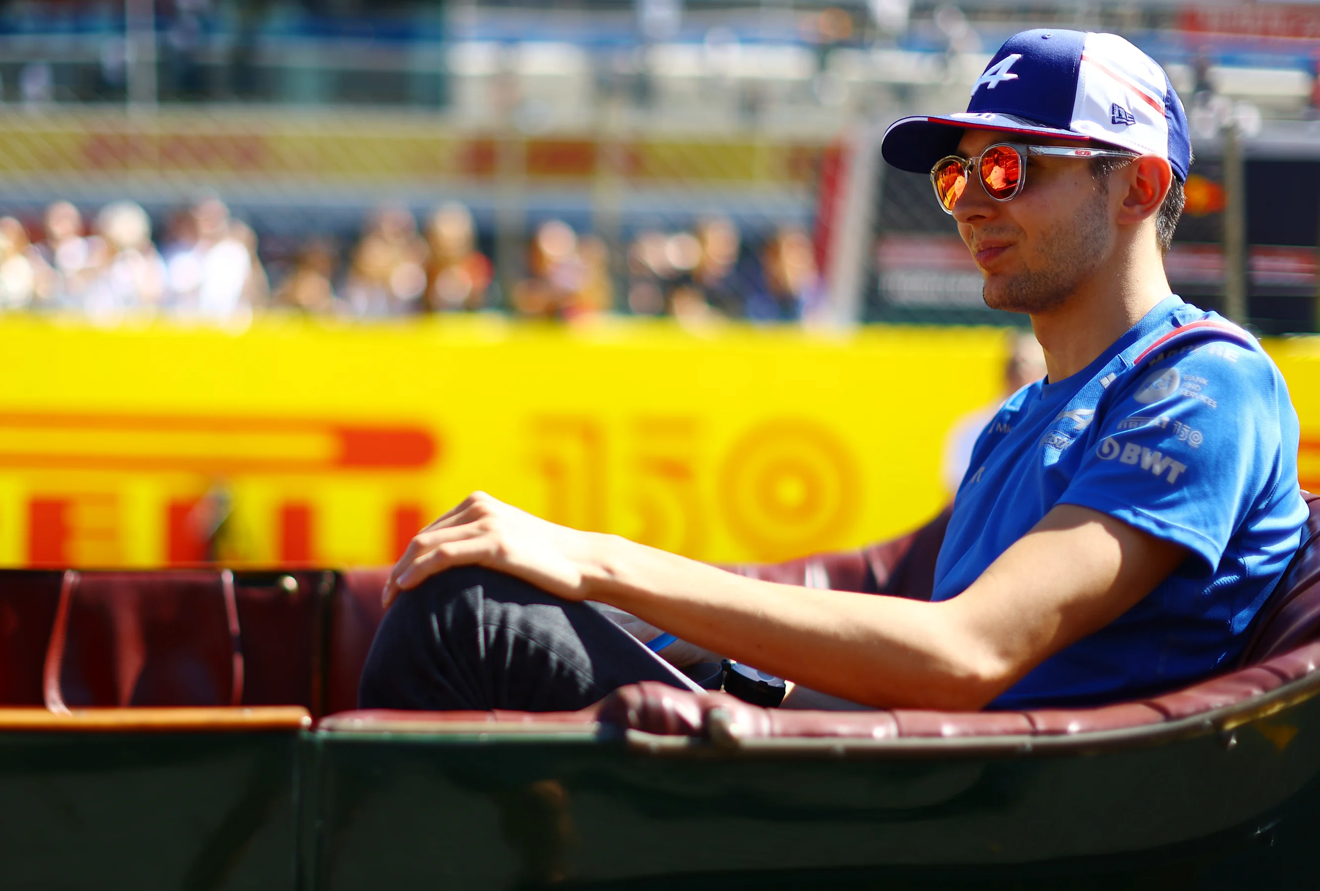MONZA, ITALY - SEPTEMBER 11: Esteban Ocon of France and Alpine F1 looks on from the drivers parade