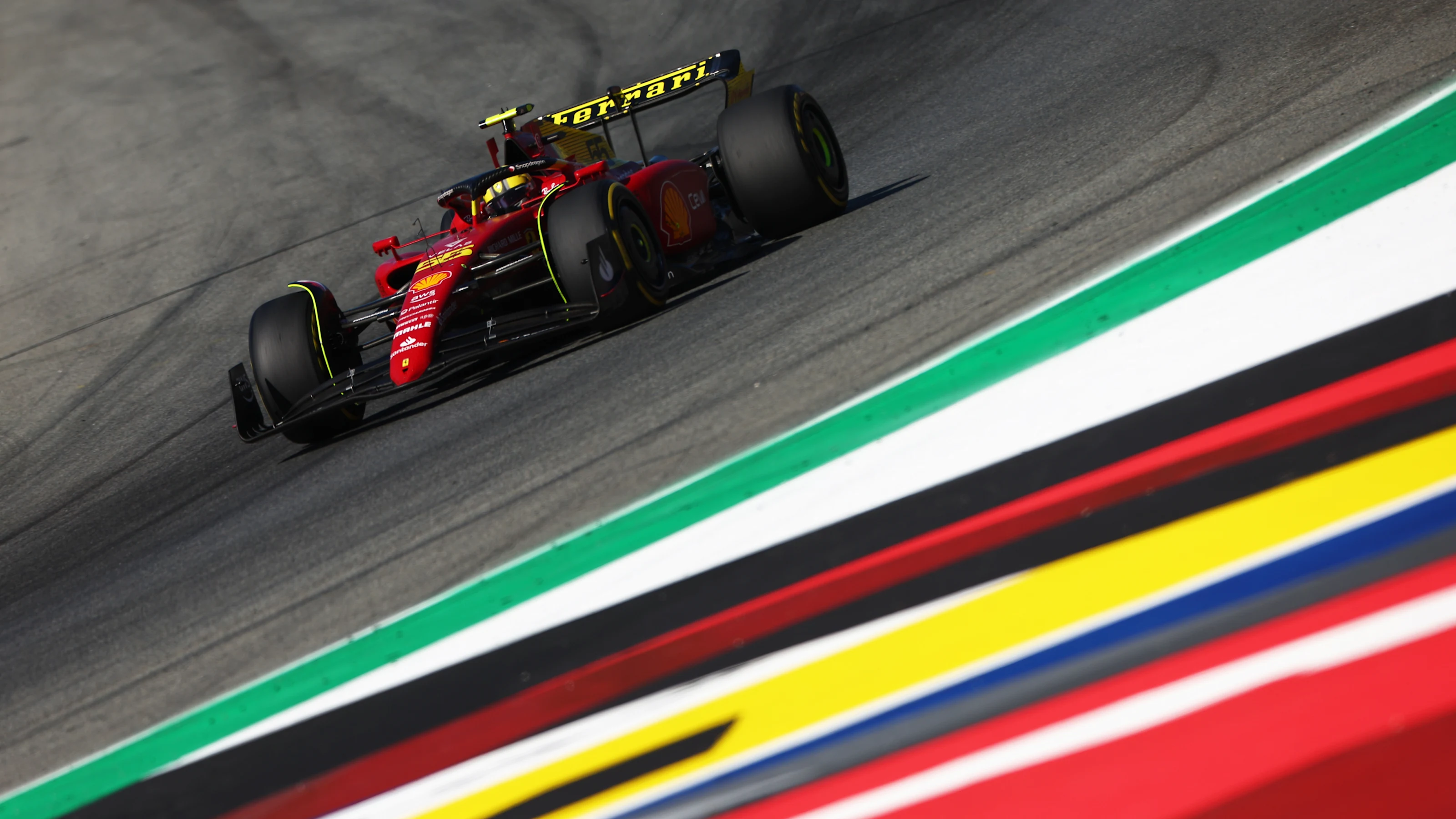 MONZA, ITALY - SEPTEMBER 11: Carlos Sainz of Spain driving (55) the Ferrari F1-75 on track during