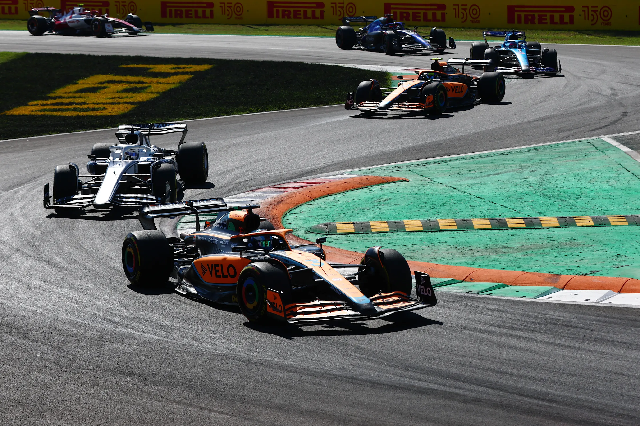 MONZA, ITALY - SEPTEMBER 11: Daniel Ricciardo of Australia driving the (3) McLaren MCL36 Mercedes