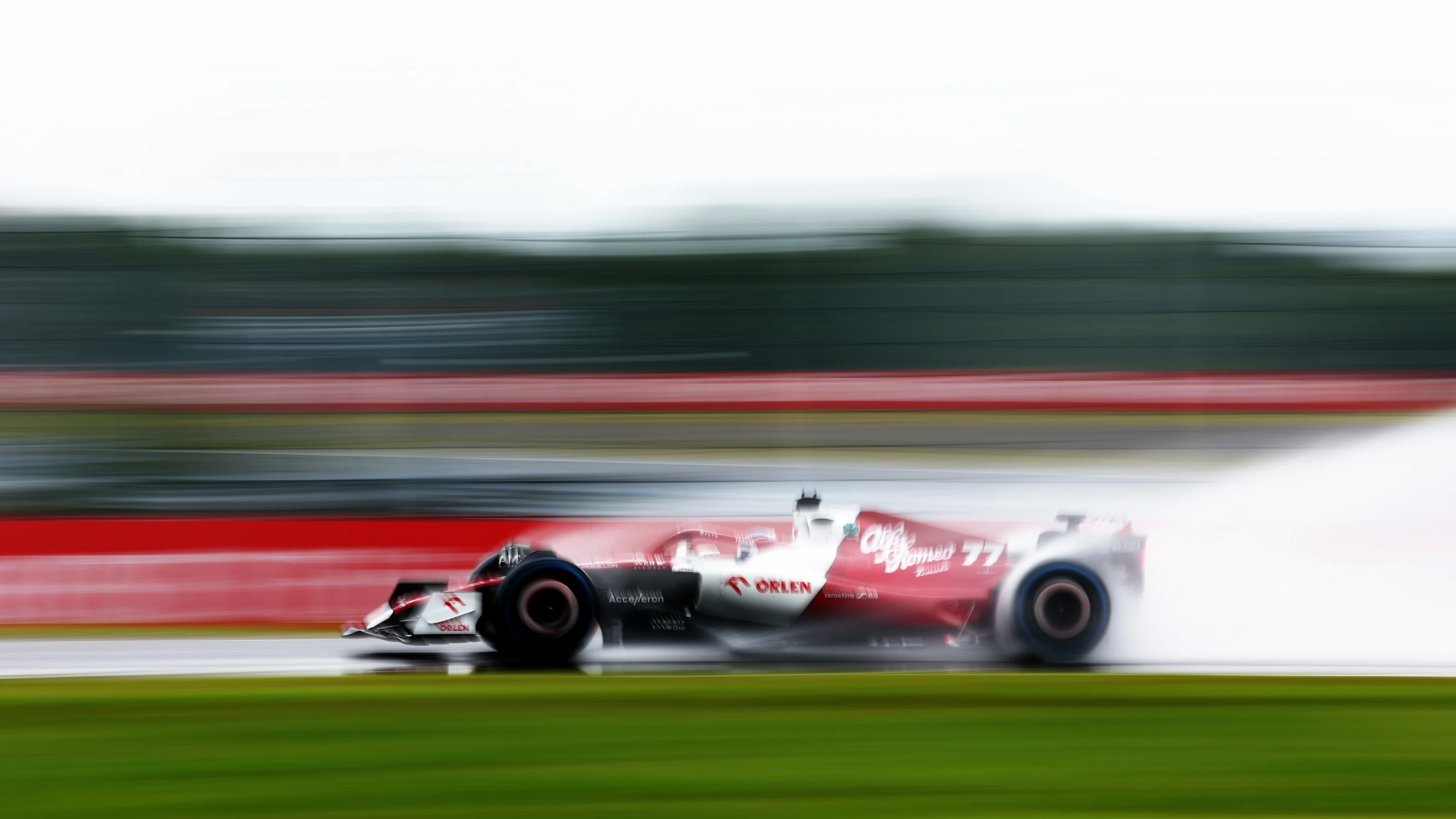 SUZUKA, JAPAN - OCTOBER 07: Valtteri Bottas of Finland driving the (77) Alfa Romeo F1 C42 Ferrari