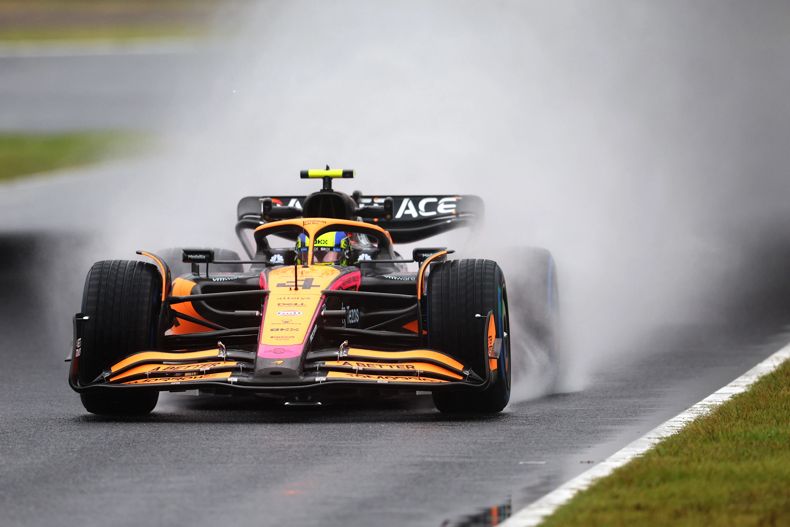 SUZUKA, JAPAN - OCTOBER 07: Lando Norris of Great Britain driving the (4) McLaren MCL36 Mercedes on
