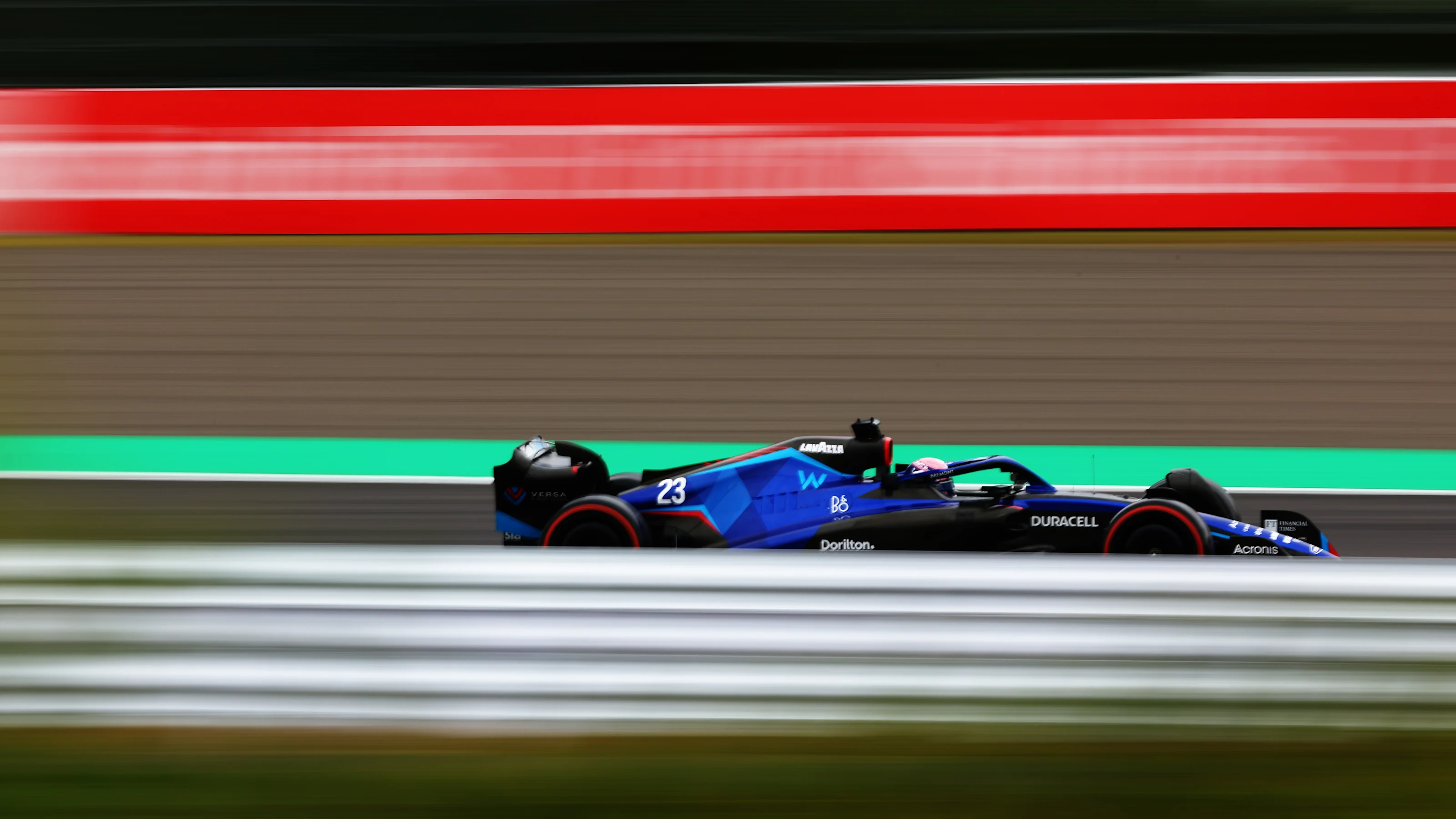 SUZUKA, JAPAN - OCTOBER 08: Alexander Albon of Thailand driving the (23) Williams FW44 Mercedes otn