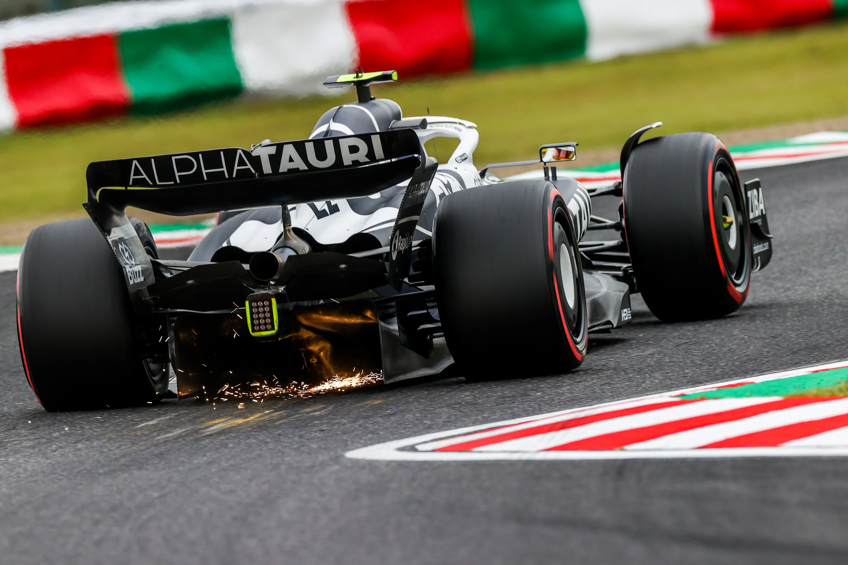 SUZUKA, JAPAN - OCTOBER 08: Yuki Tsunoda of Scuderia AlphaTauri and Japan  during qualifying ahead