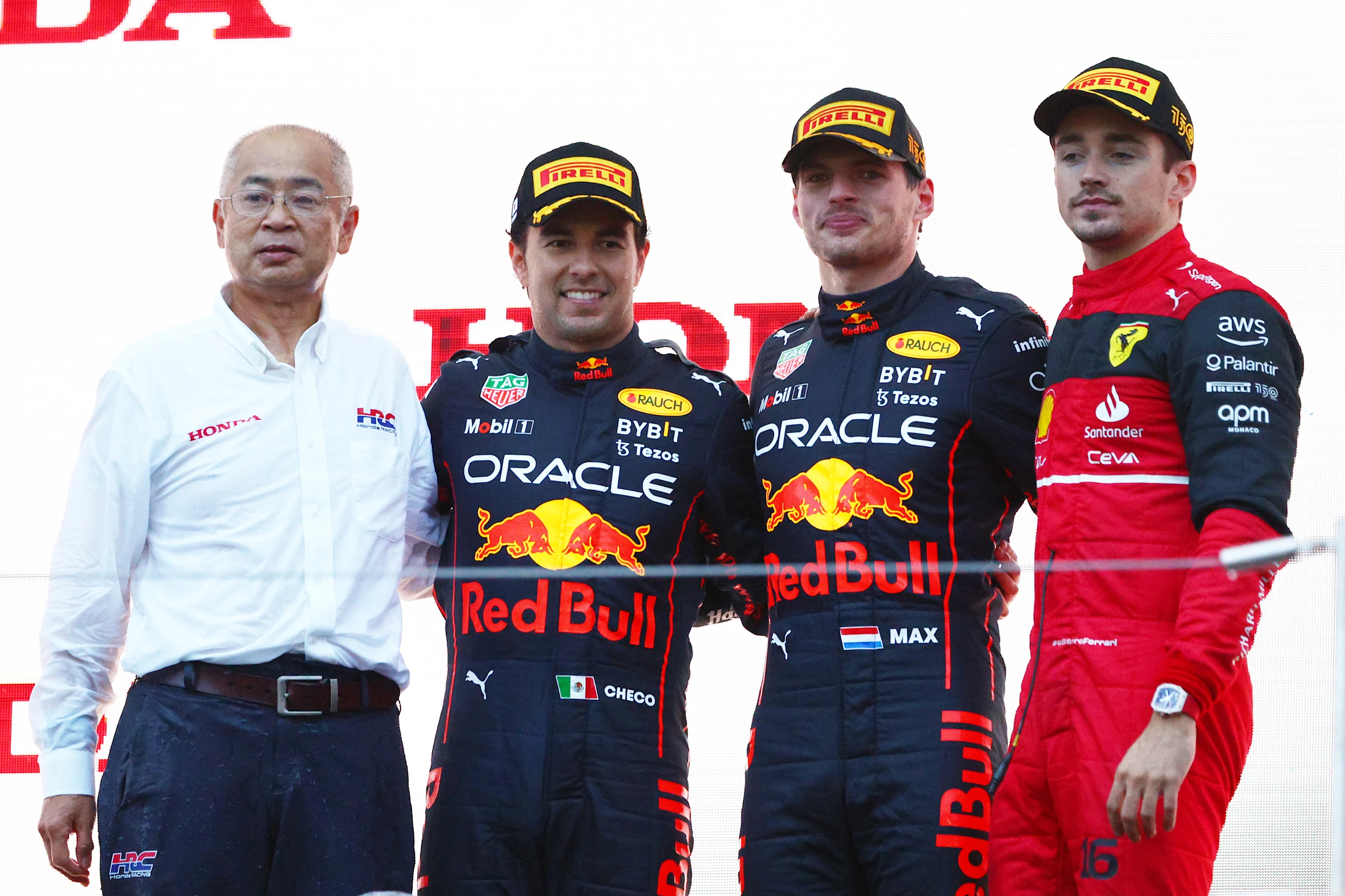 SUZUKA, JAPAN - OCTOBER 09: Race winner and 2022 F1 World Drivers Champion Max Verstappen of