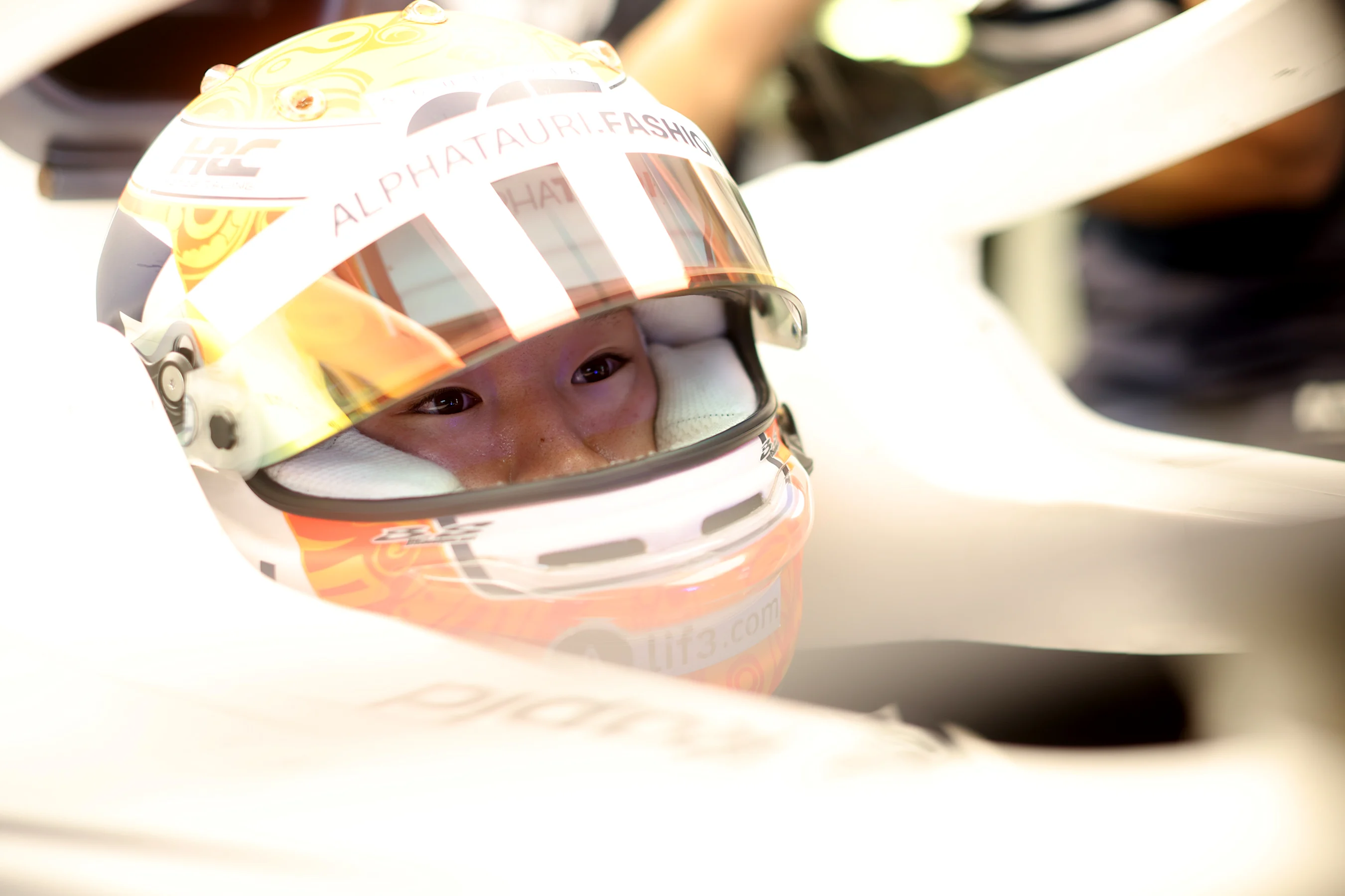 MEXICO CITY, MEXICO - OCTOBER 28: Yuki Tsunoda of Japan and Scuderia AlphaTauri prepares to drive