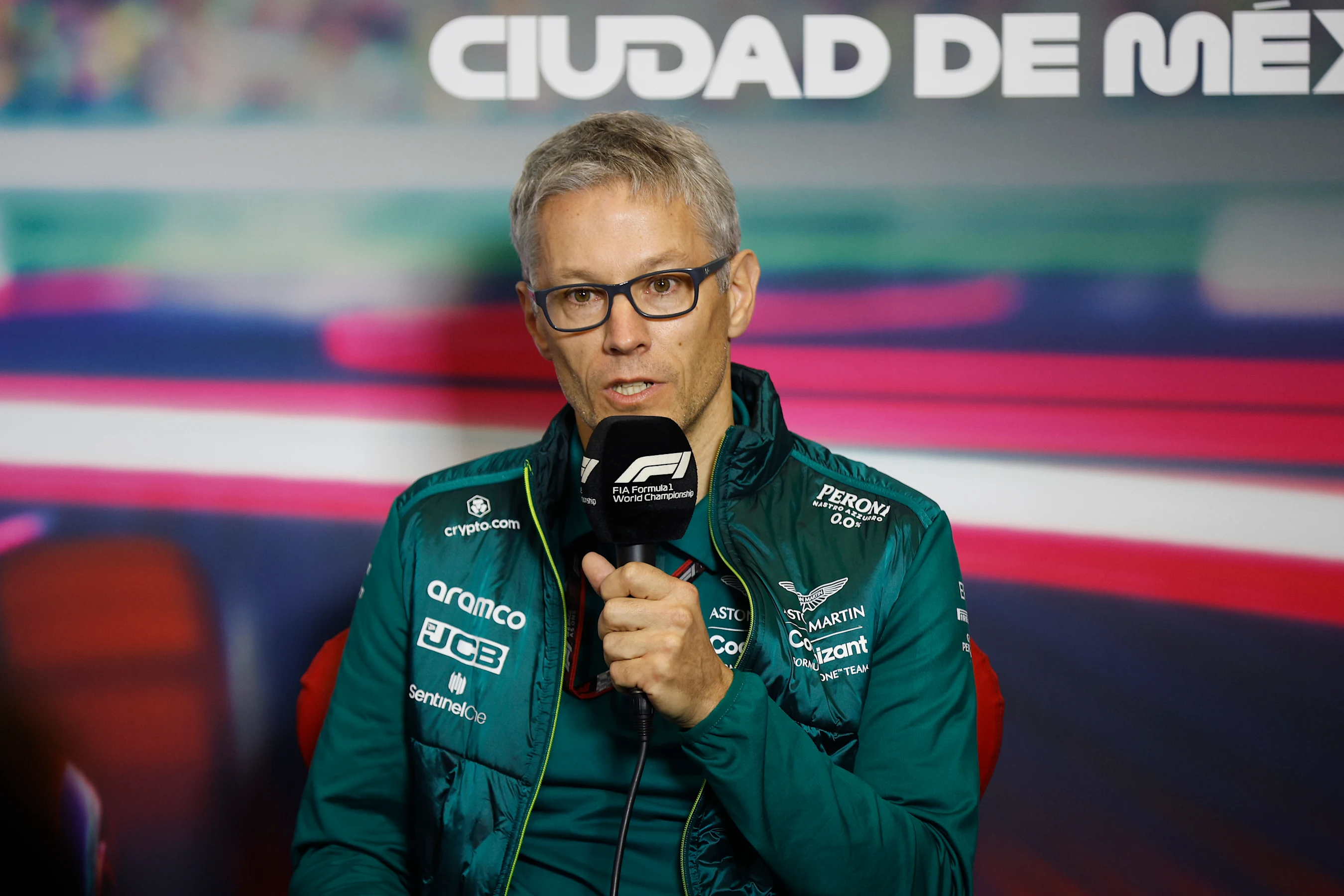 MEXICO CITY, MEXICO - OCTOBER 29: Mike Krack, Team Principal of the Aston Martin F1 Team attends