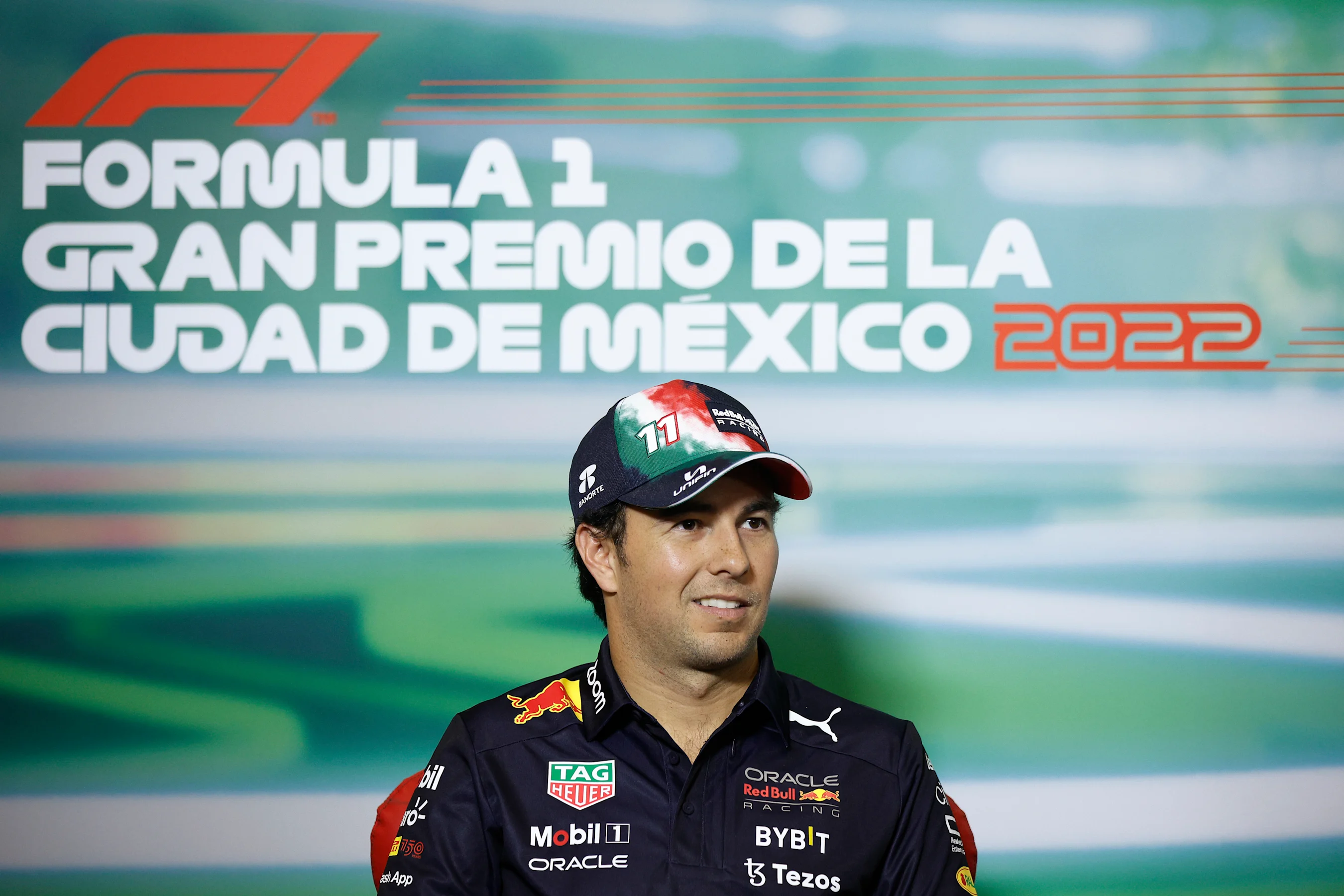 MEXICO CITY, MEXICO - OCTOBER 27: Sergio Perez of Mexico and Oracle Red Bull Racing attends the