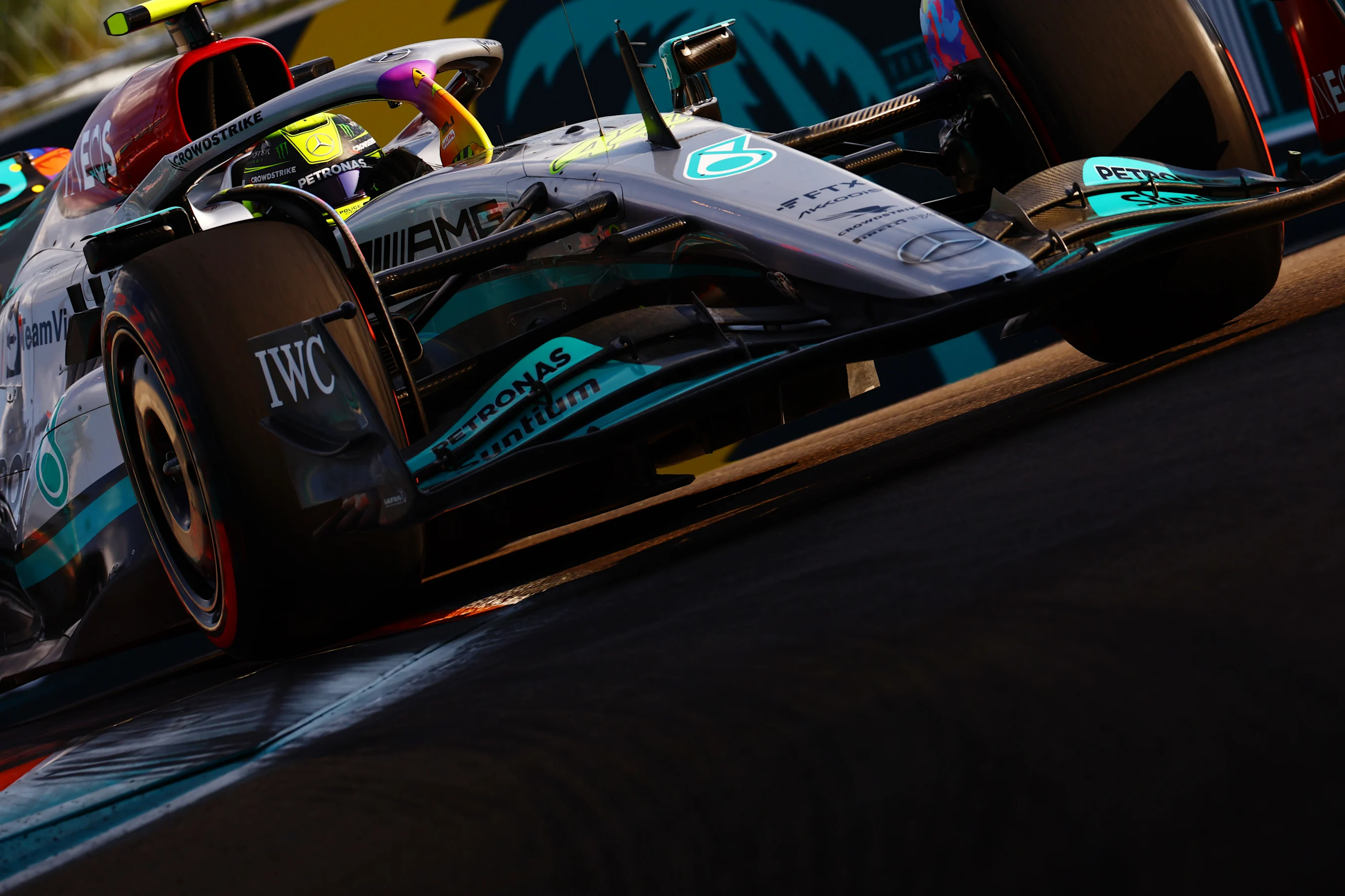 MIAMI, FLORIDA - MAY 06: Lewis Hamilton of Great Britain driving the (44) Mercedes AMG Petronas F1