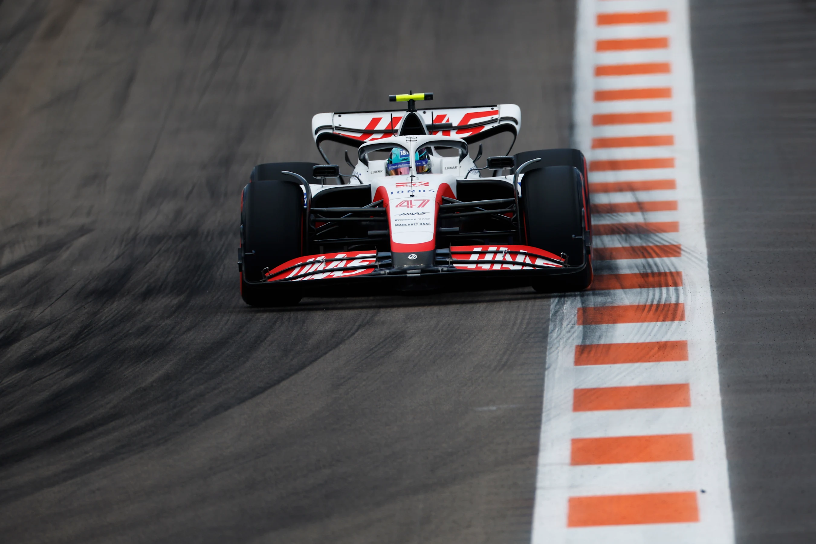 MIAMI, FLORIDA - MAY 07: Mick Schumacher of Germany driving the (47) Haas F1 VF-22 Ferrari on track