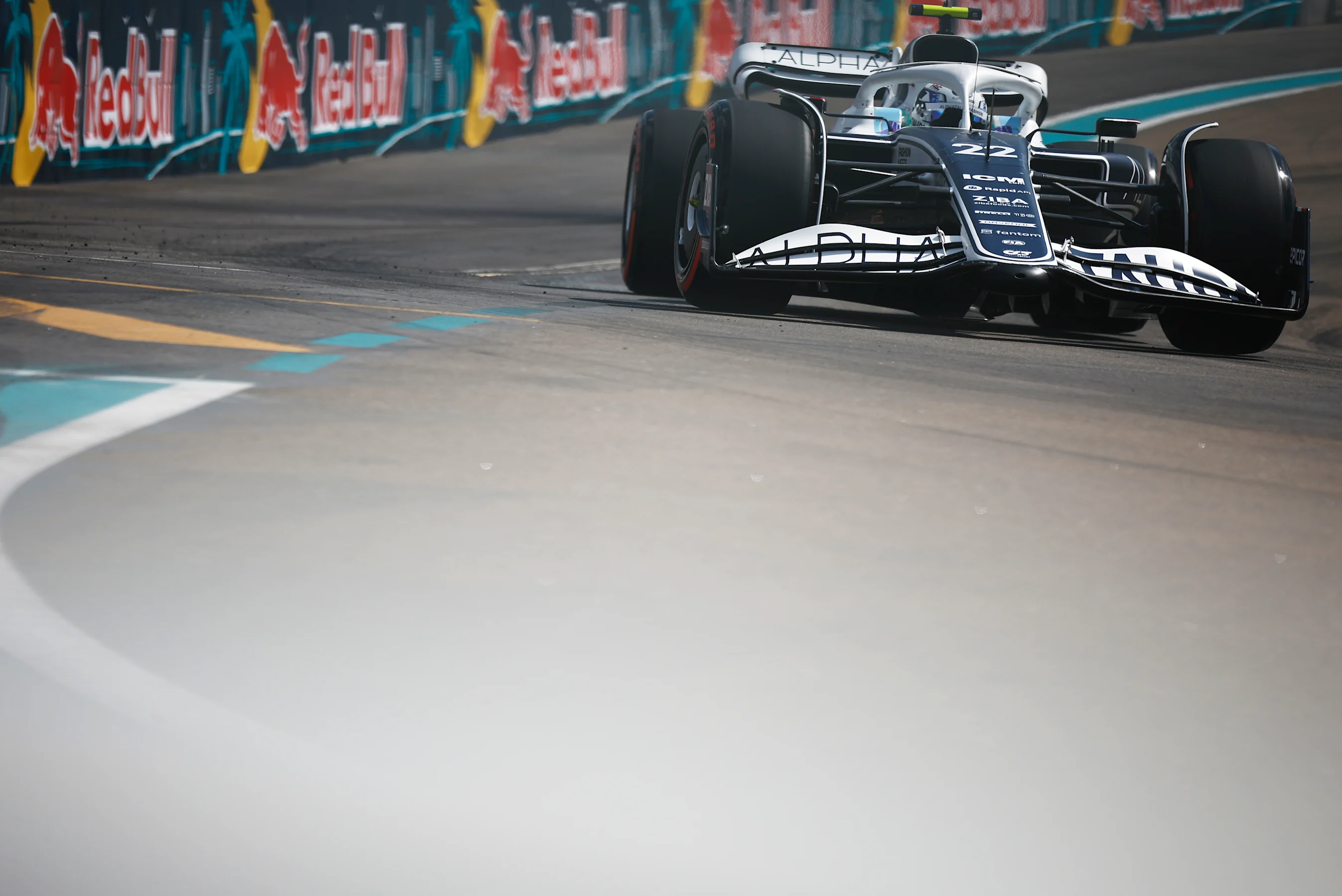 MIAMI, FLORIDA - MAY 07: Yuki Tsunoda of Japan driving the (22) Scuderia AlphaTauri AT03 on track