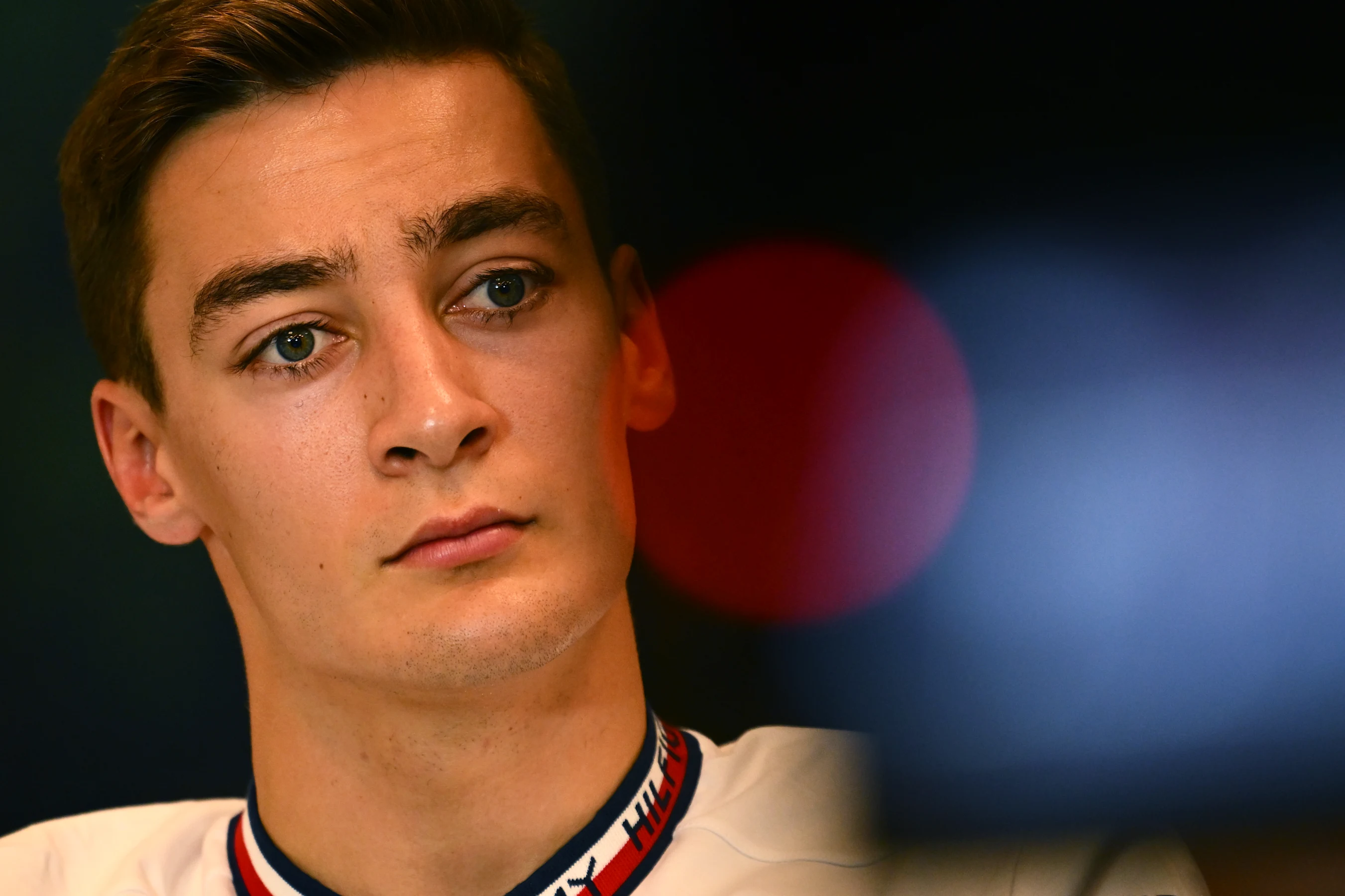 MONTE-CARLO, MONACO - MAY 27: George Russell of Great Britain and Mercedes talks in the Drivers