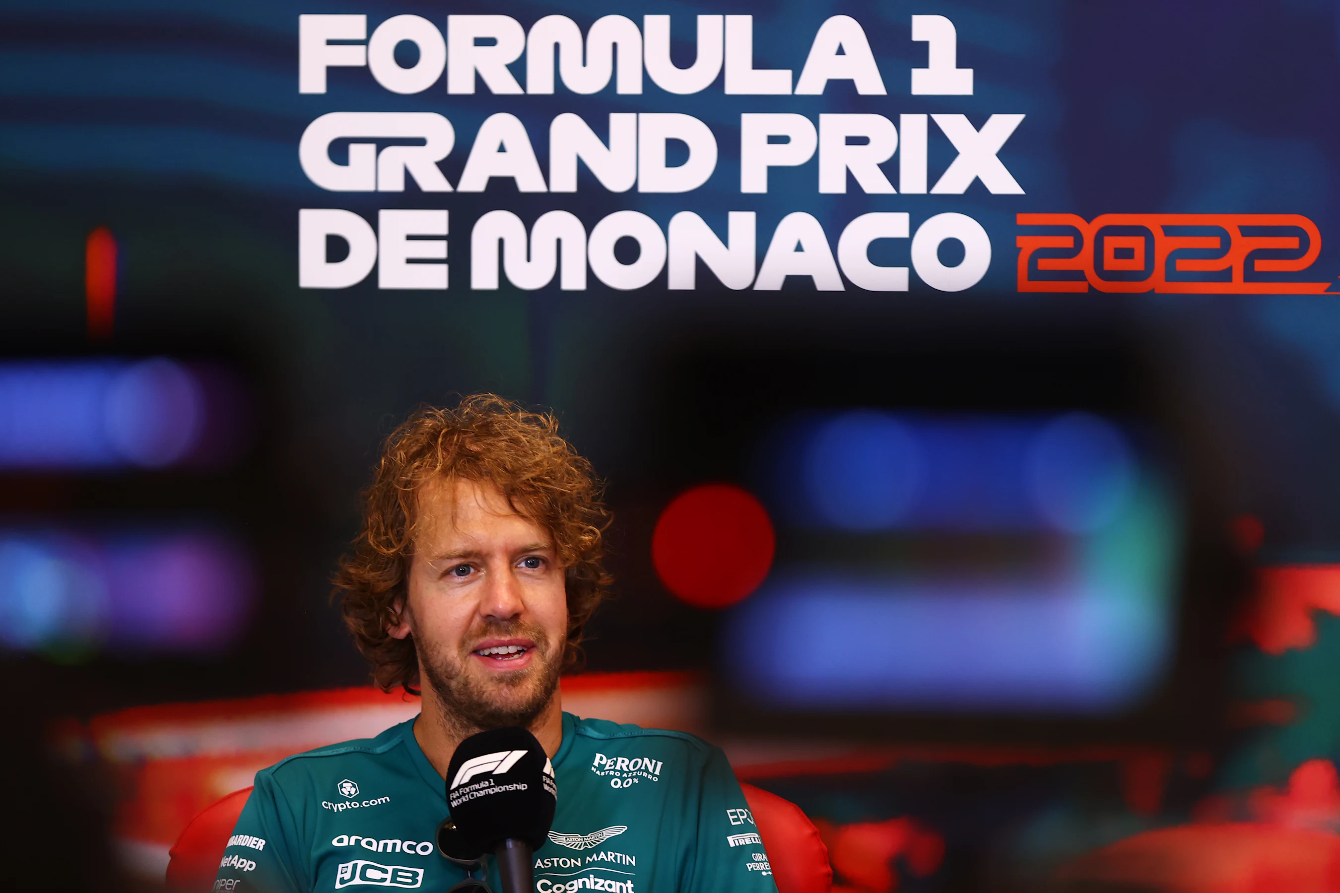 MONTE-CARLO, MONACO - MAY 27: Sebastian Vettel of Germany and Aston Martin F1 Team talks in the