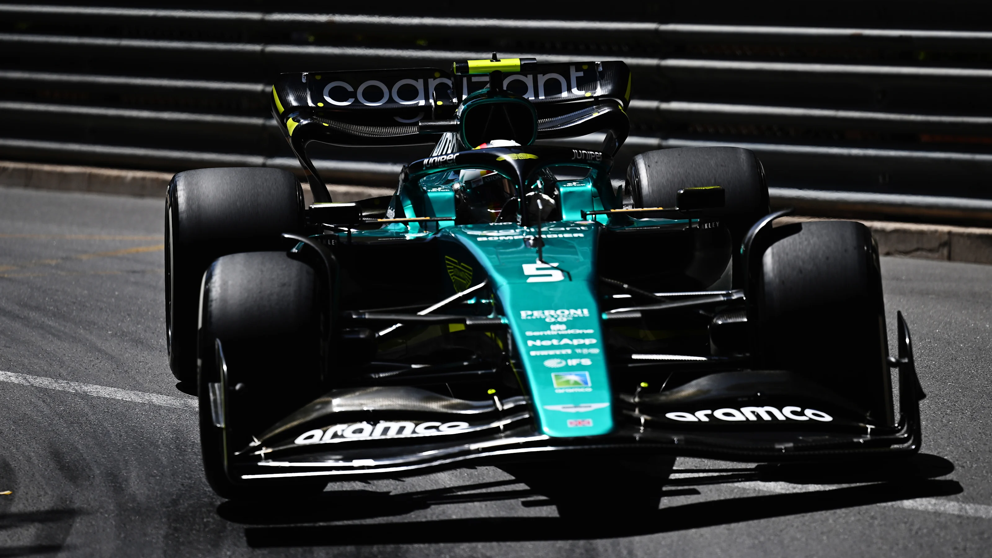 MONTE-CARLO, MONACO - MAY 27: Sebastian Vettel of Germany driving the (5) Aston Martin AMR22