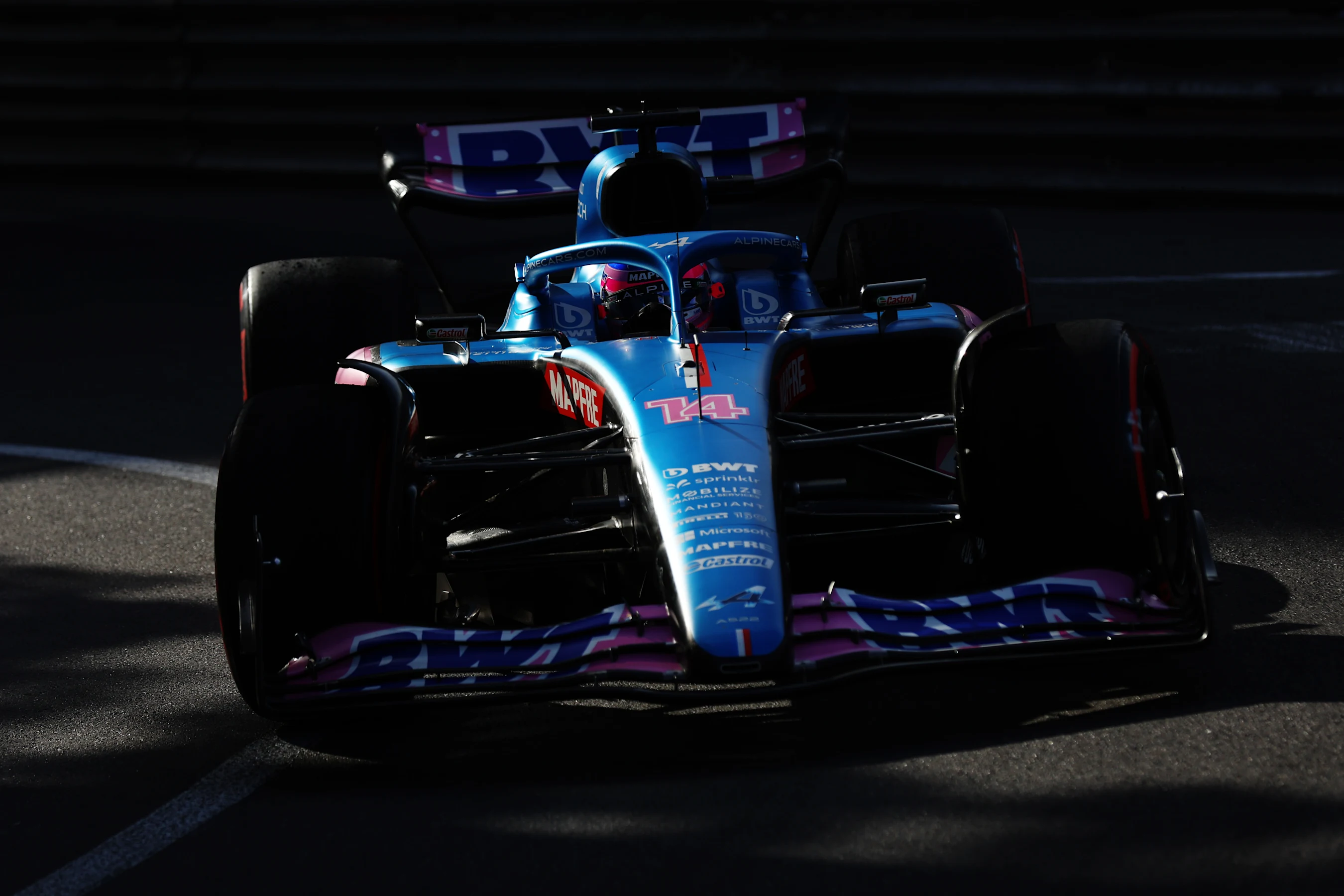 MONTE-CARLO, MONACO - MAY 27: Fernando Alonso of Spain driving the (14) Alpine F1 A522 Renault on