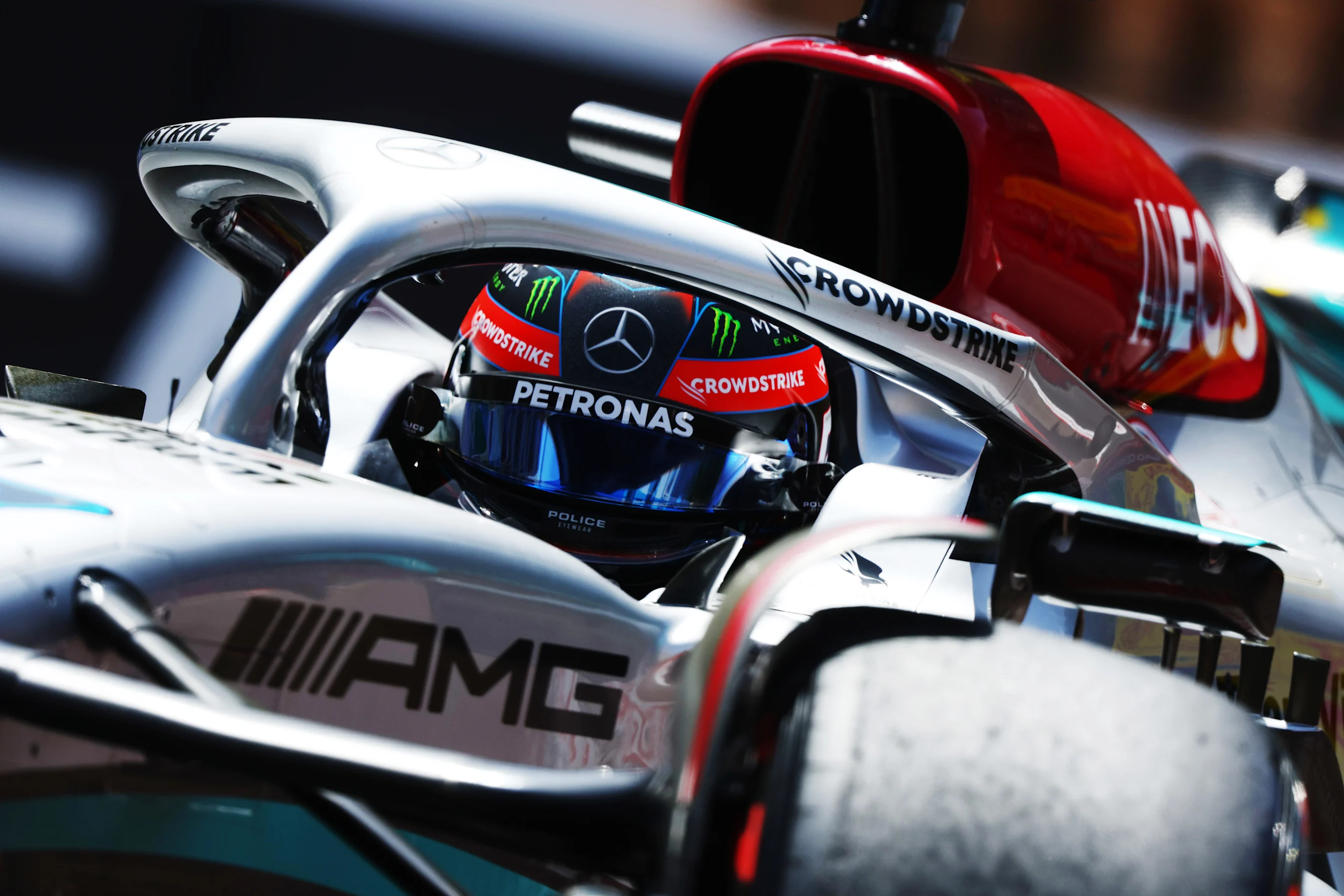 MONTE-CARLO, MONACO - MAY 28: George Russell of Great Britain driving the (63) Mercedes AMG