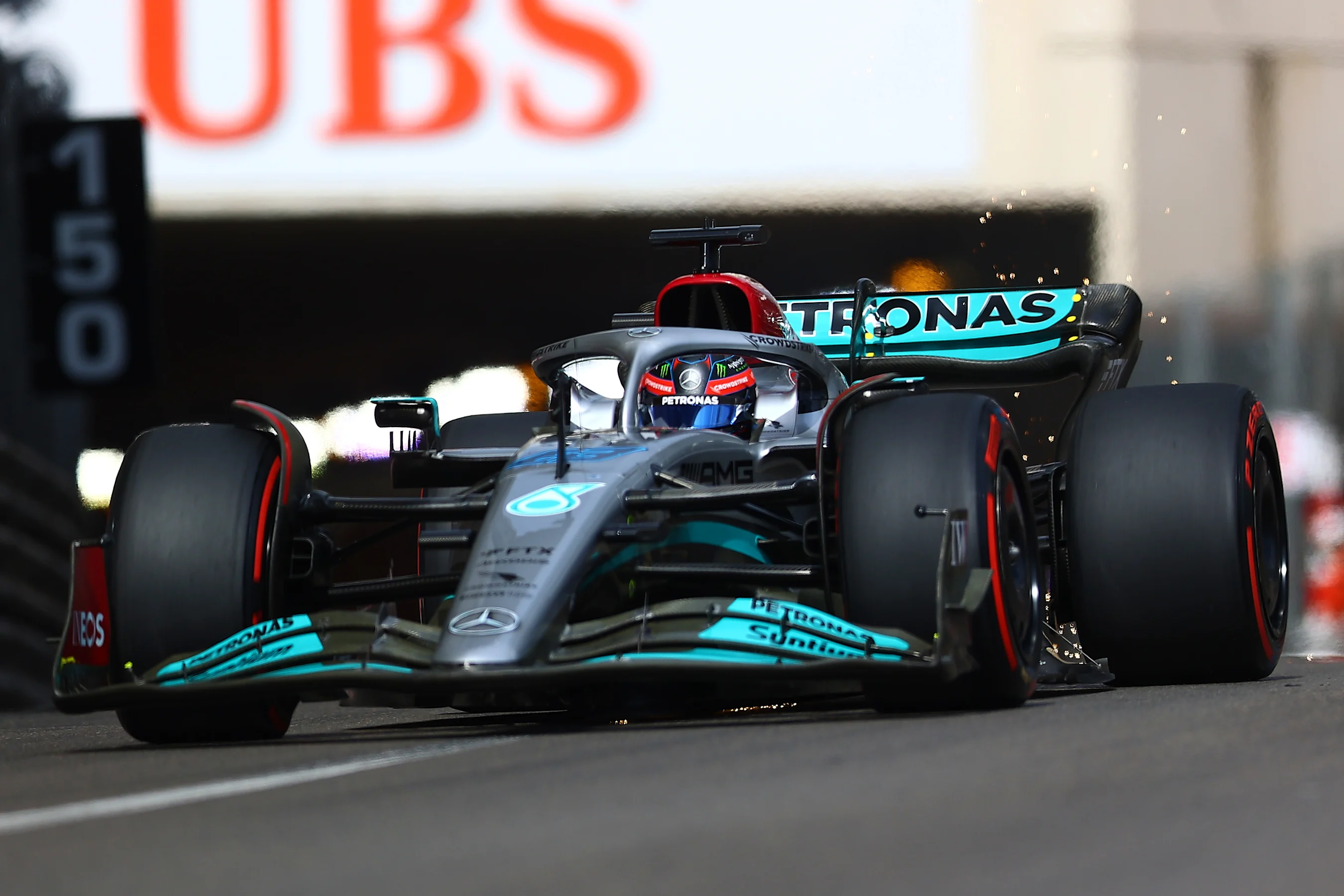 MONTE-CARLO, MONACO - MAY 28: George Russell of Great Britain driving the (63) Mercedes AMG