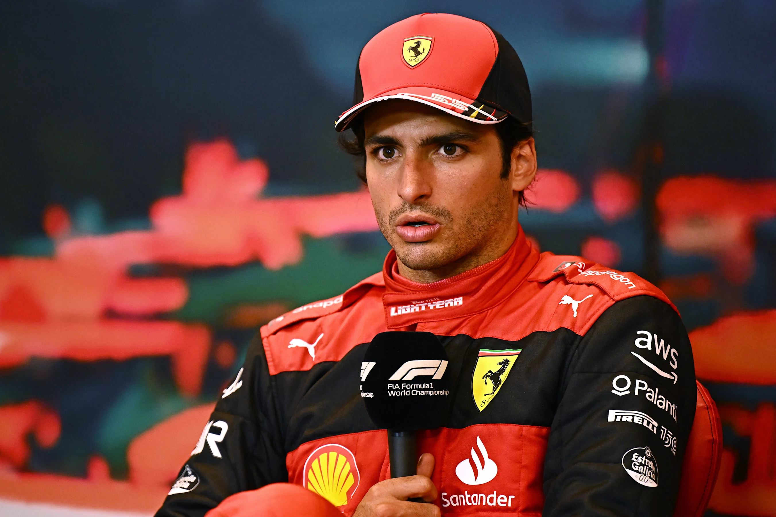 MONTE-CARLO, MONACO - MAY 29: Second placed Carlos Sainz of Spain and Ferrari talks in the press
