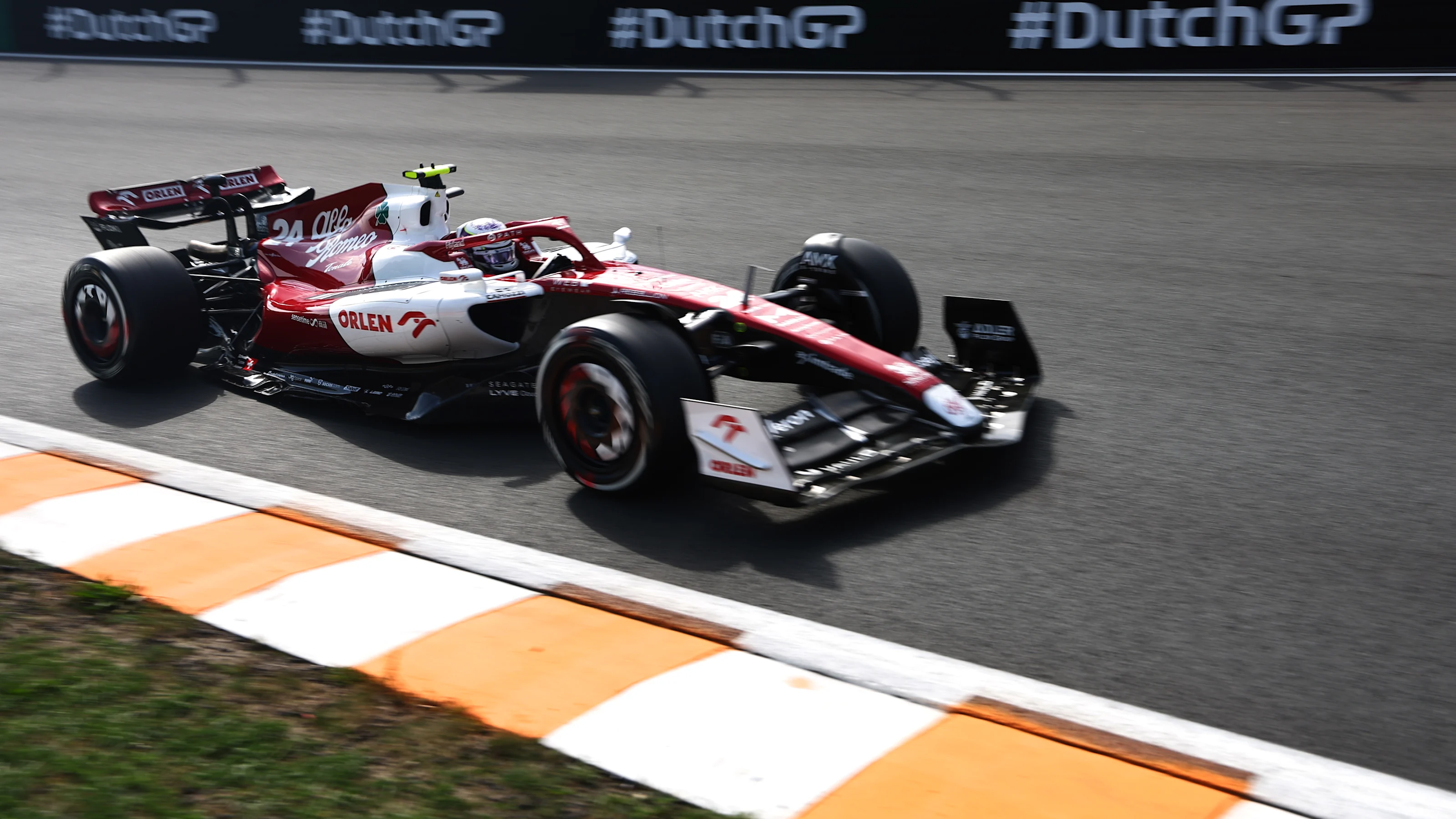 ZANDVOORT, NETHERLANDS - SEPTEMBER 02: Zhou Guanyu of China driving the (24) Alfa Romeo F1 C42